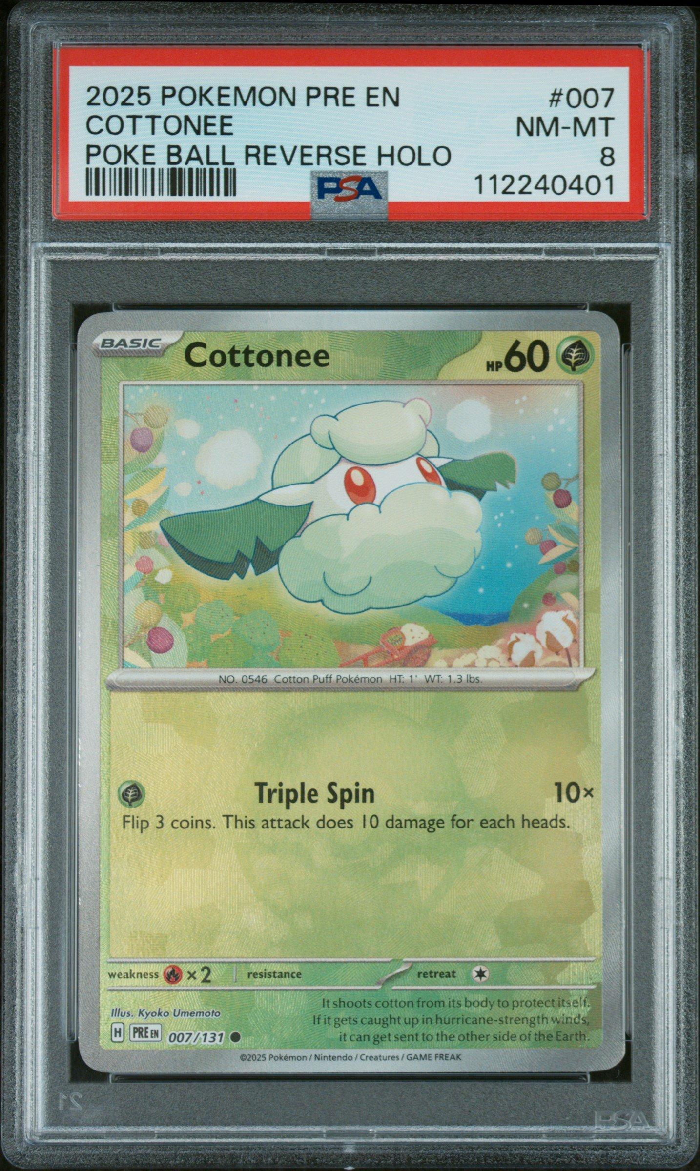 2025 Pokemon Pre En-prismatic Evolutions 007 Cottonee Poke Ball