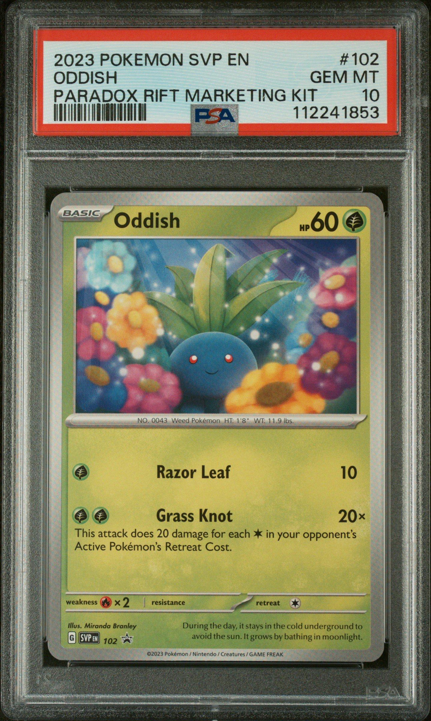 2023 Pokemon Svp En-sv Black Star Promo 102 Oddish Paradox Rift Marketing Kit PSA 10