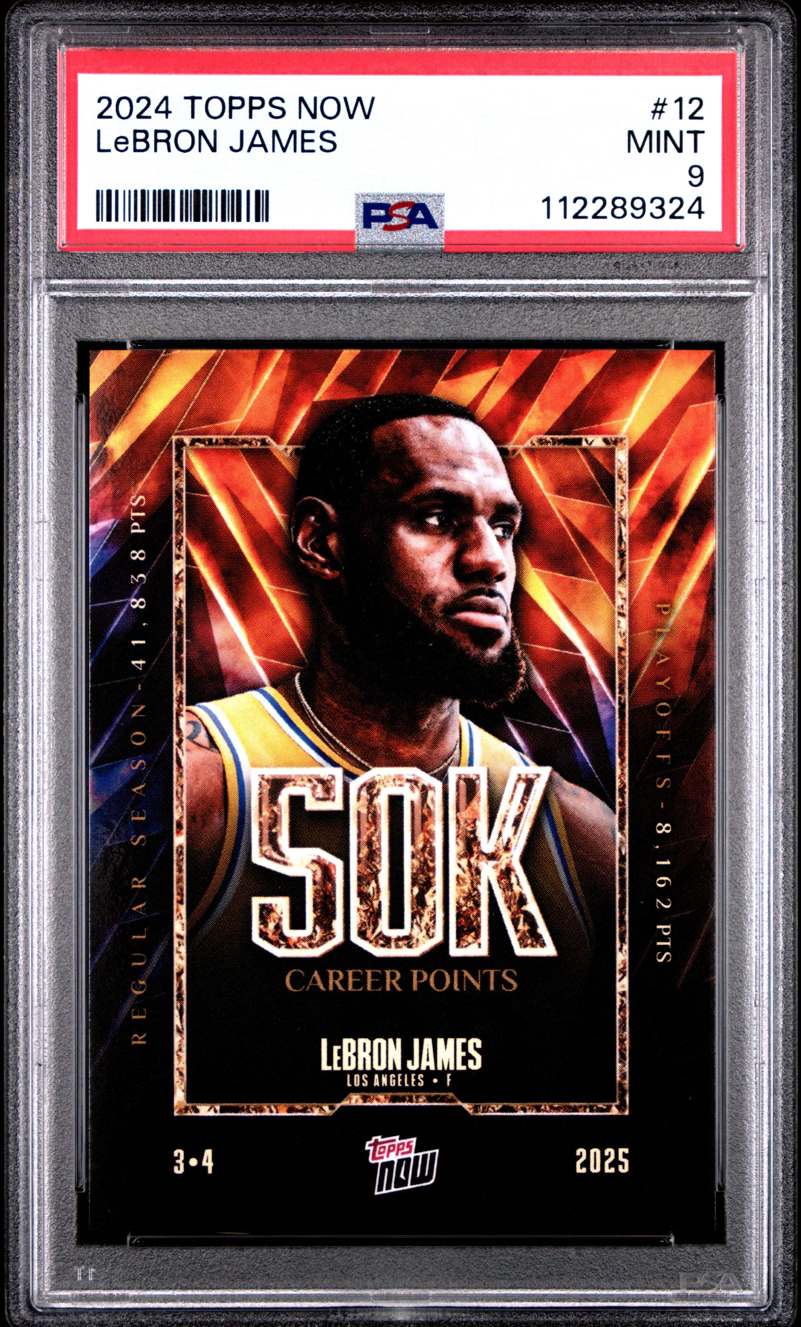 2024 Topps Now 12 Lebron James PSA 9