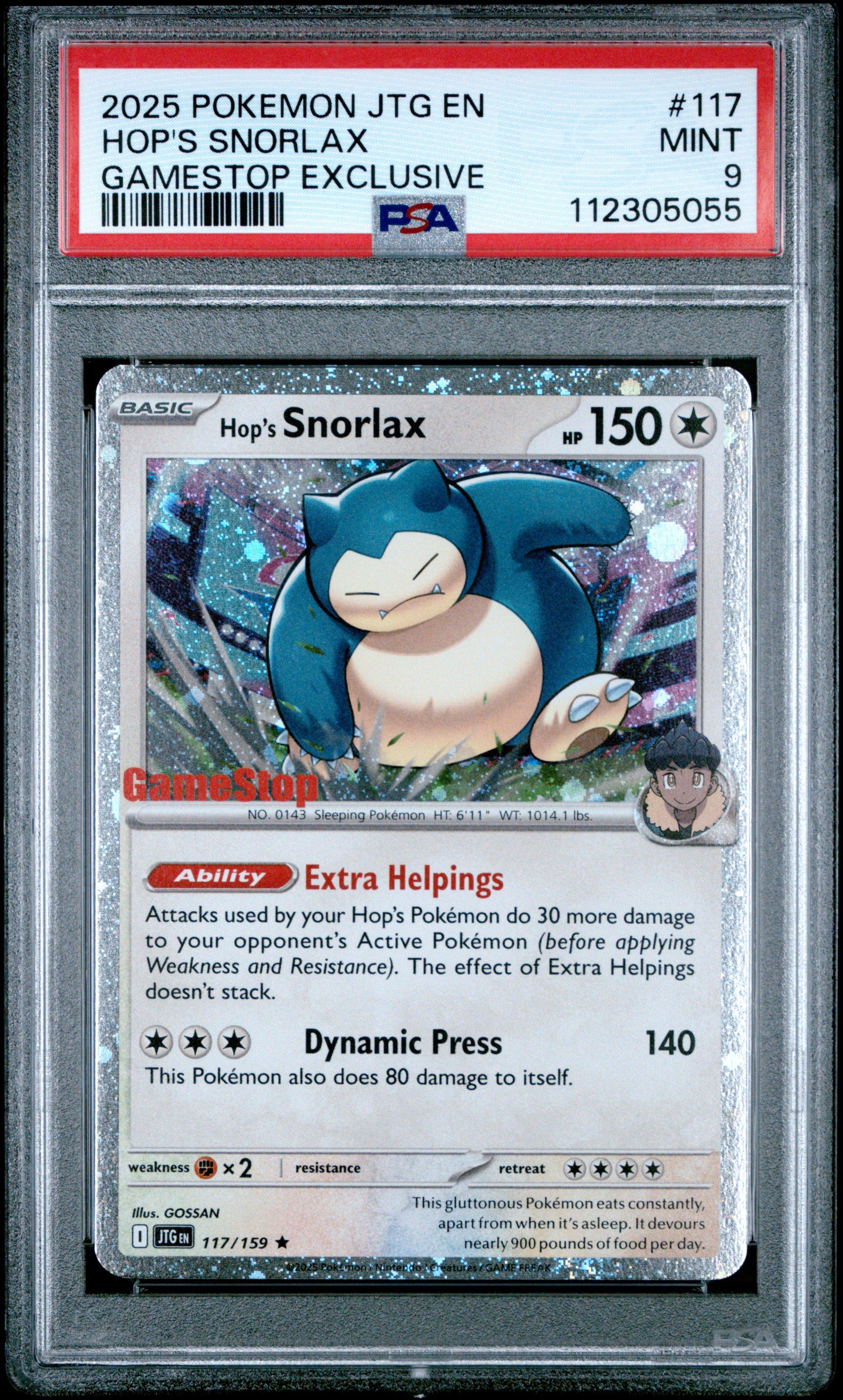 2025 Pokemon Jtg En-journey Together 117 Hop's Snorlax Gamestop Exclusive PSA