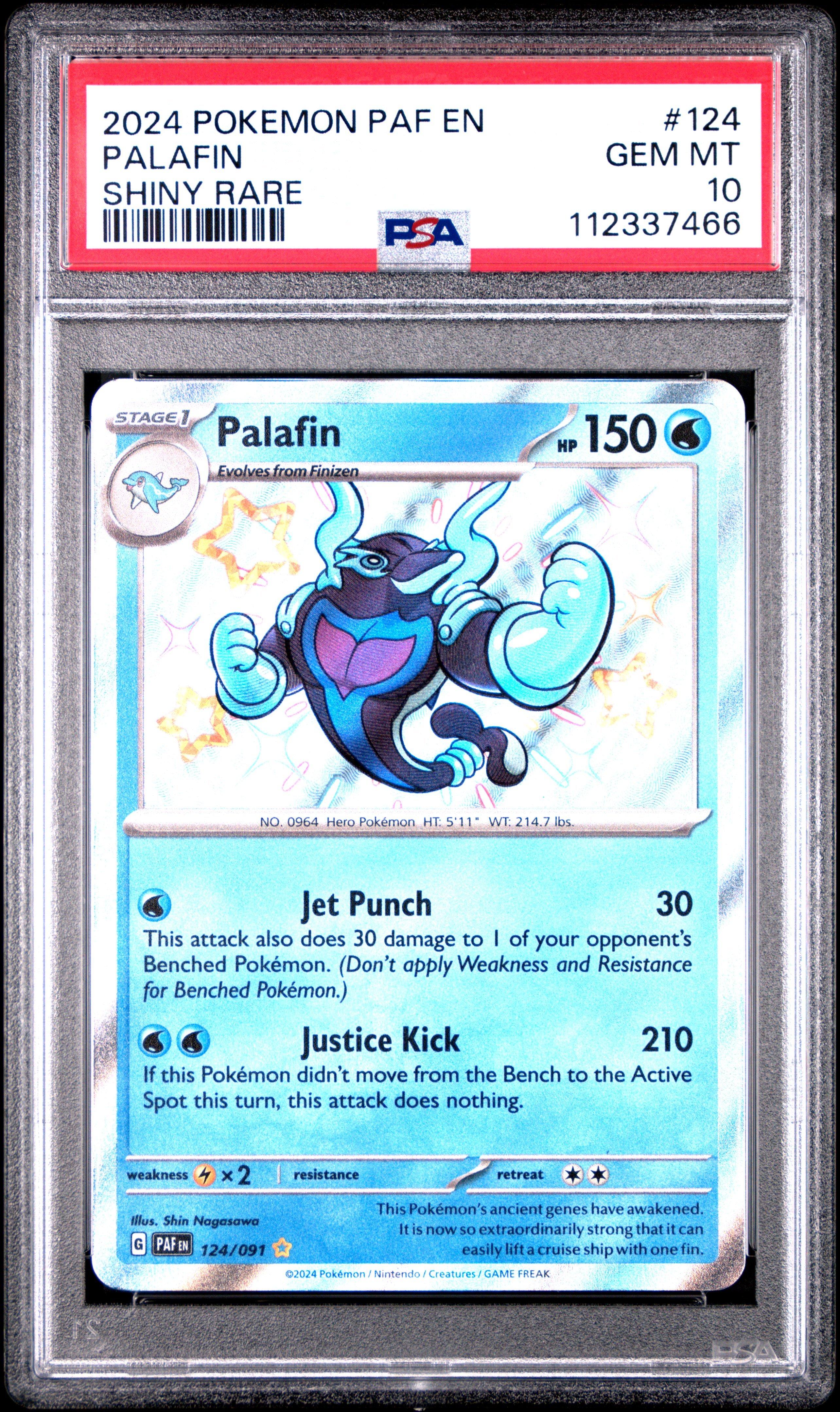 2024 Pokemon Paf En-paldean Fates 124 Palafin Shiny Rare PSA 10