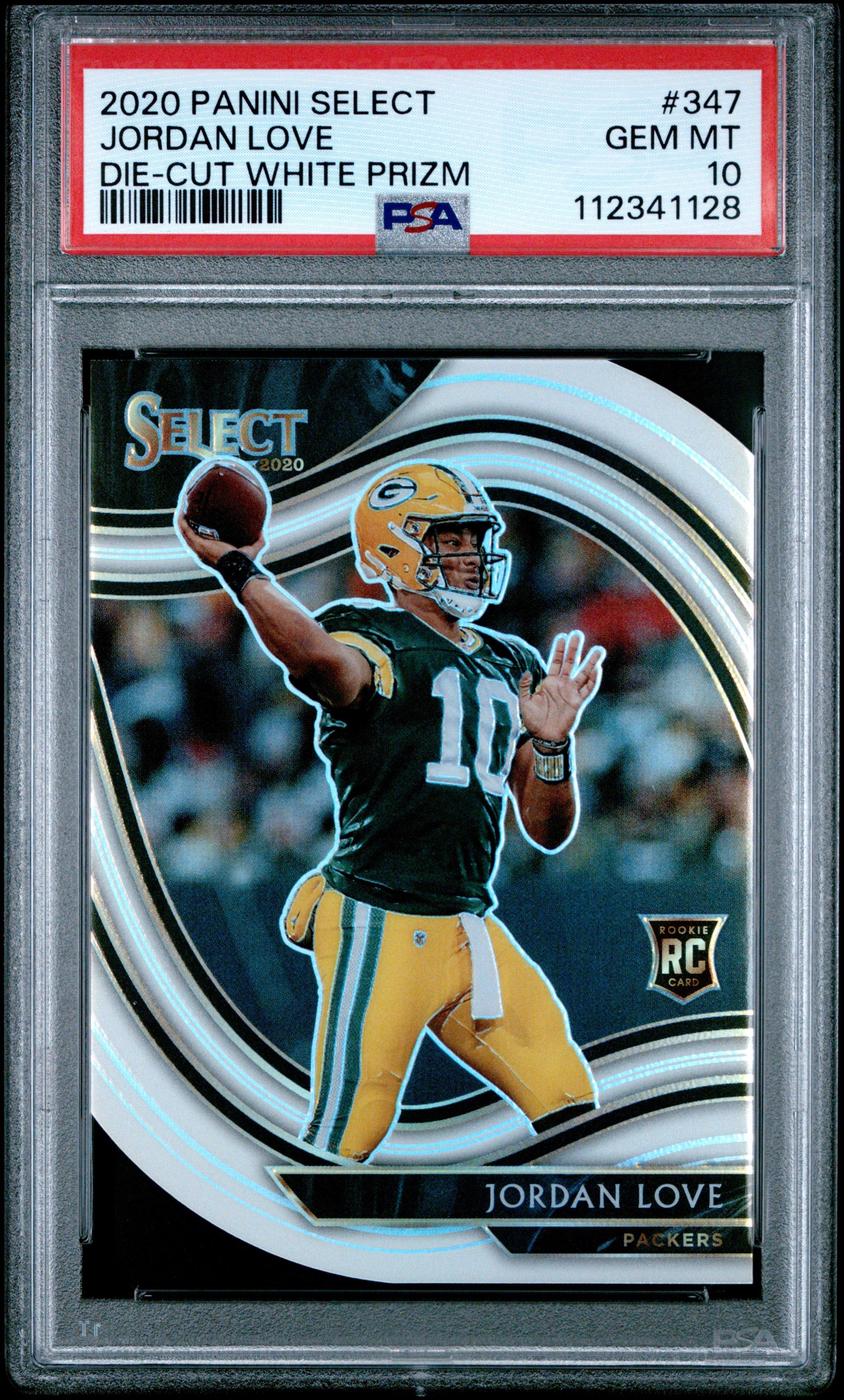 2020 Panini Select 347 Jordan Love Die-cut White Prizm PSA 10