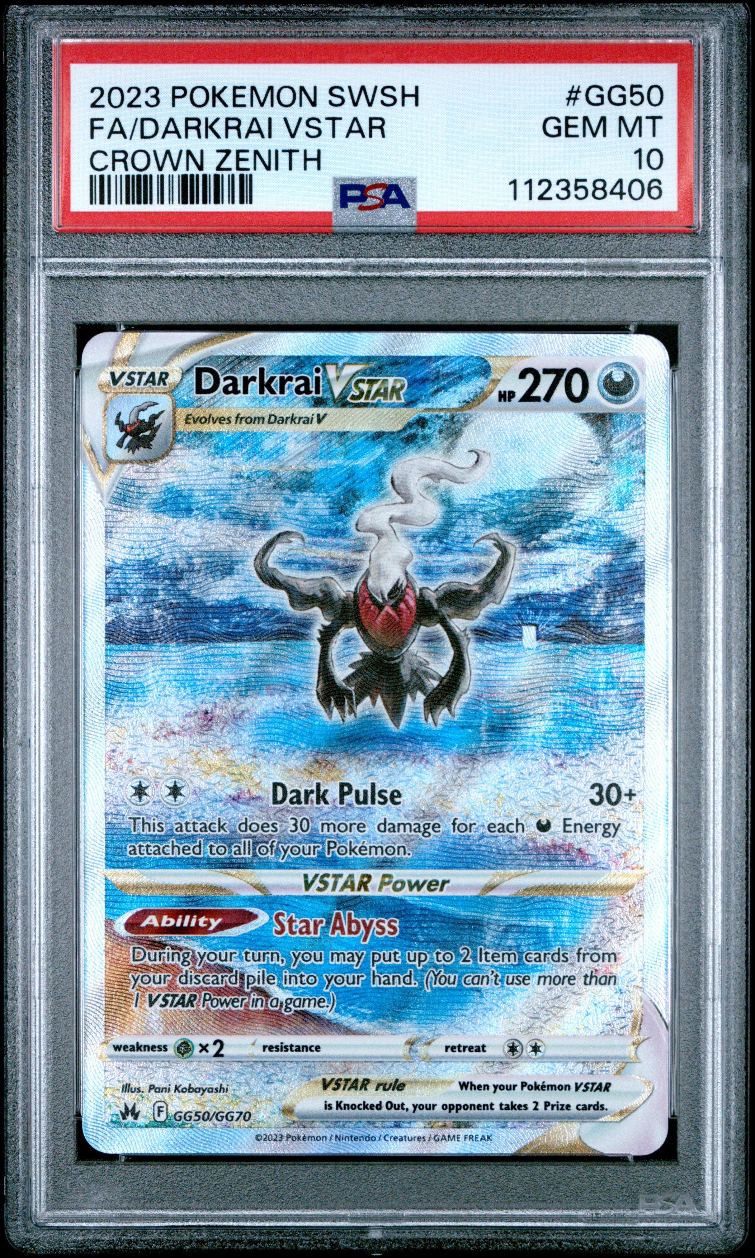 2023 Pokemon Sword And Shield Crown Zenith Gg50 Full Art/darkrai