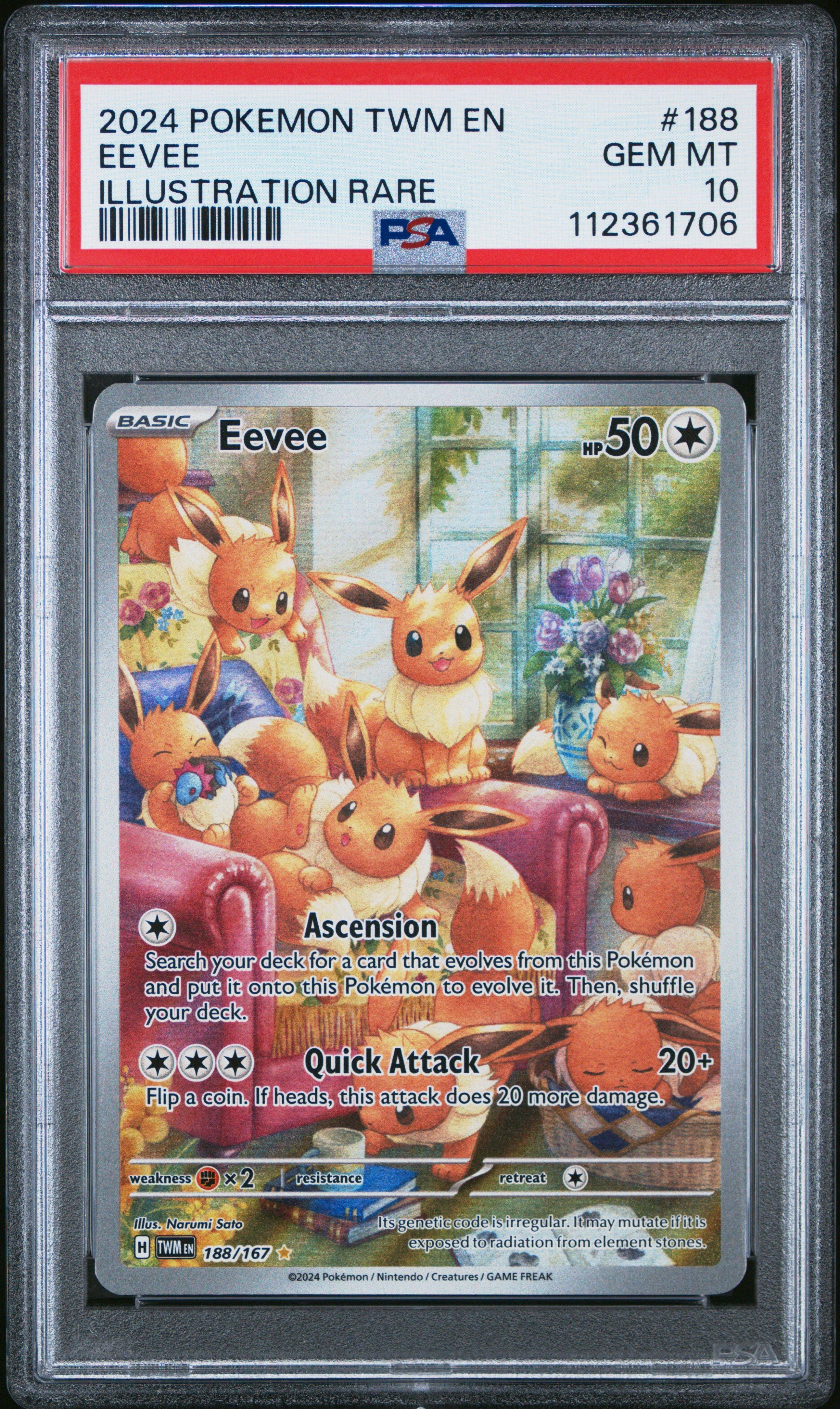 2024 Pokemon Twm En-twilight Masquerade 188 Eevee Illustration