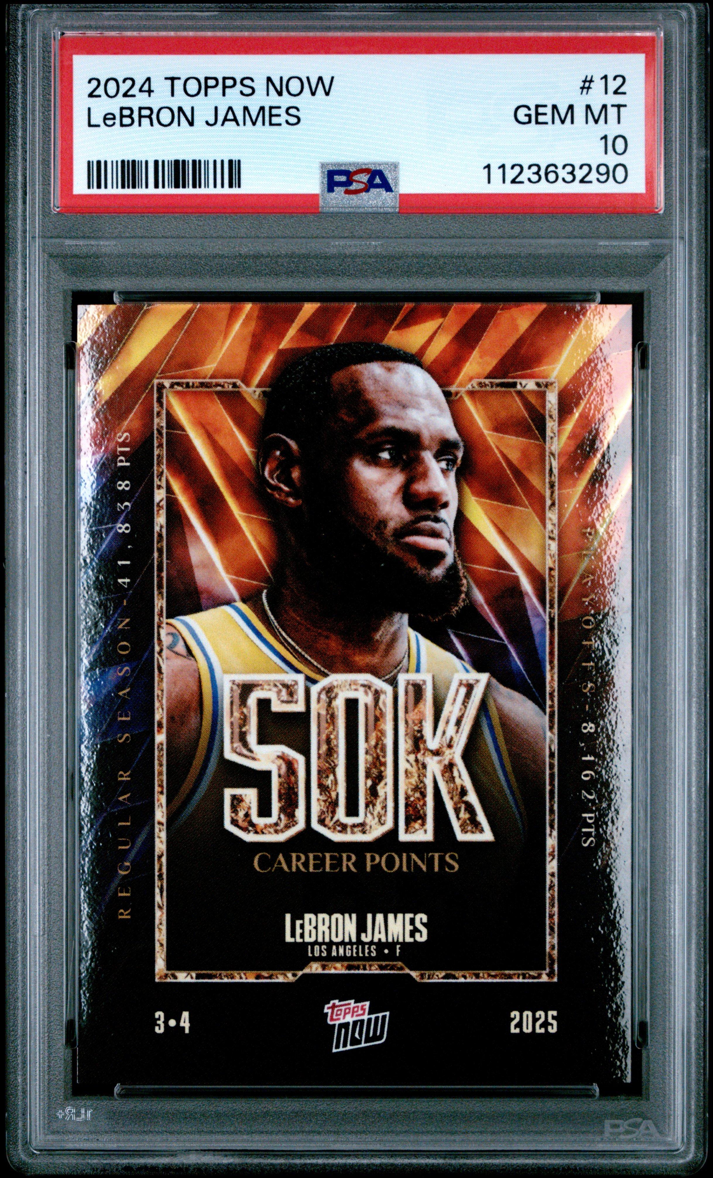 2024 Topps Now 12 Lebron James PSA 10 Graded Card | GameStop