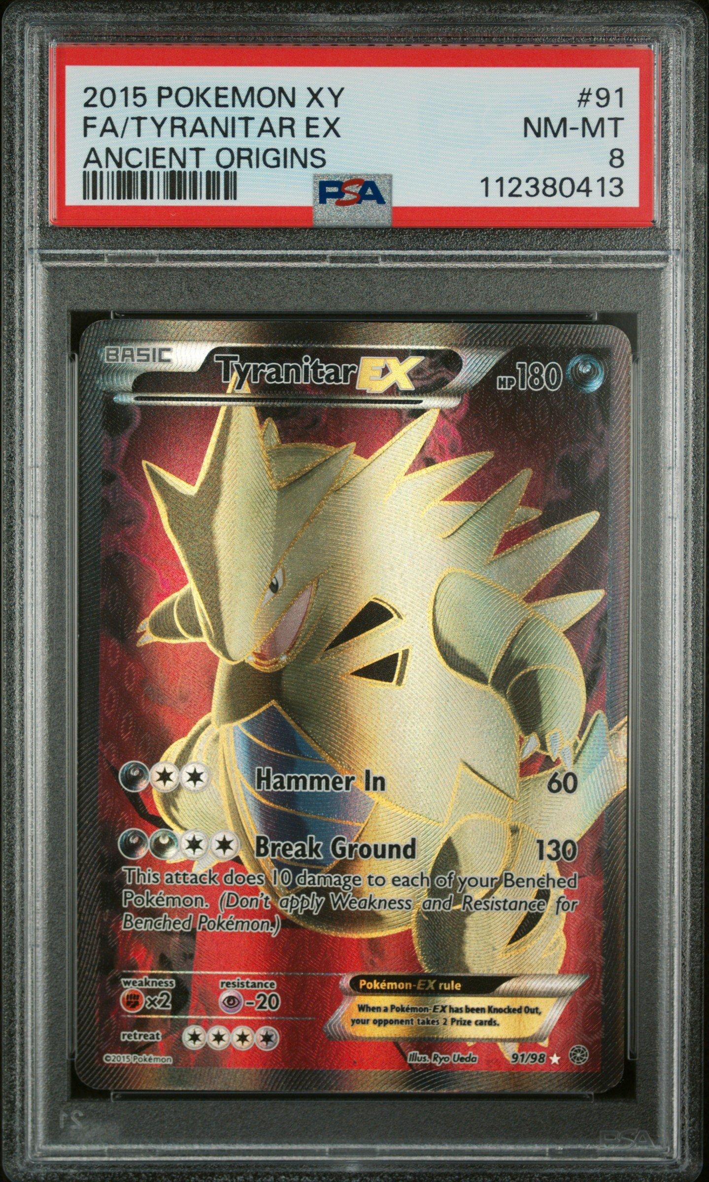 2015 Pokemon Xy Ancient Origins 91 Full Art/tyranitar Ex PSA