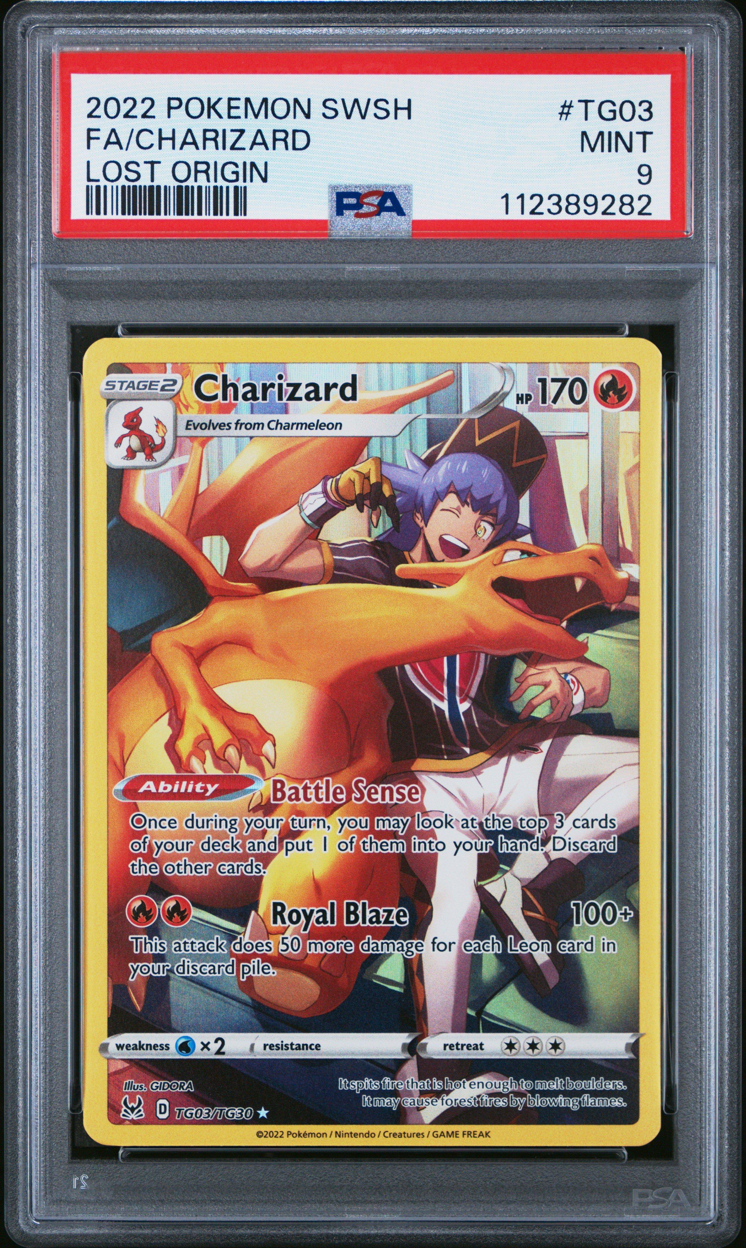 2022 Pokemon Sword & Shield Lost Origin Tg03 Full Art/charizard