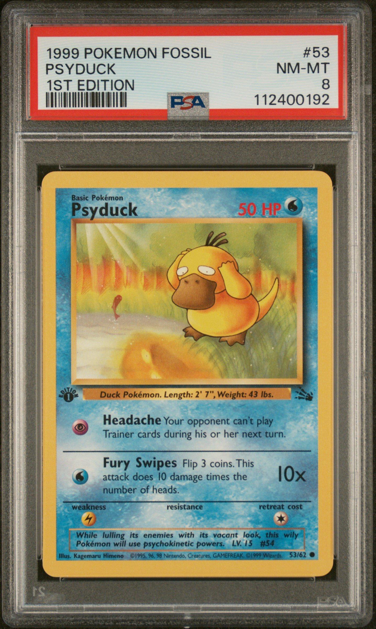 1999 psyduck pokemon card value Fossil #53/62 1st Edition Price Guide Psyduck [1st Edition] #53 Prices