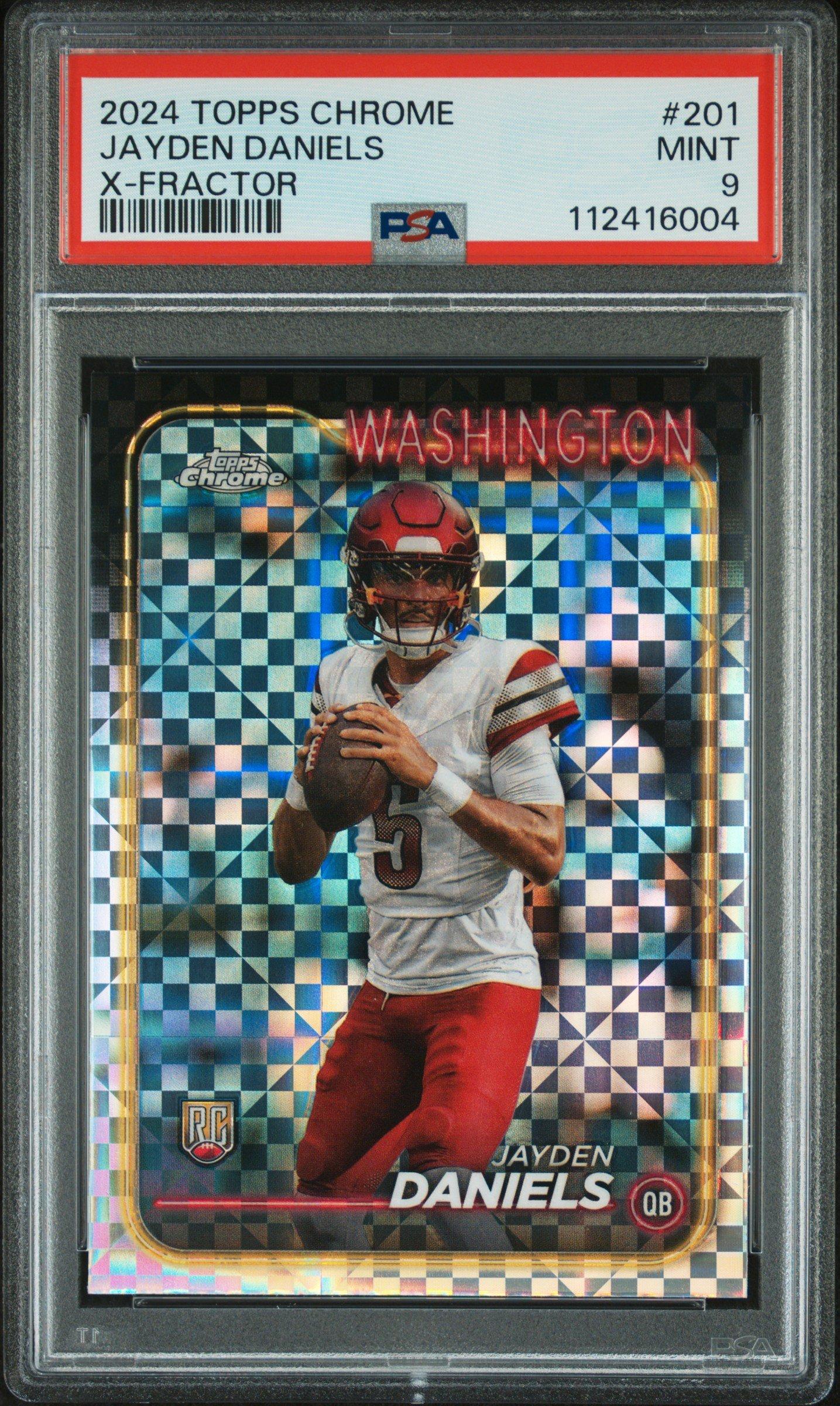 2024 Topps Chrome 201 Jayden Daniels X-fractor PSA 9