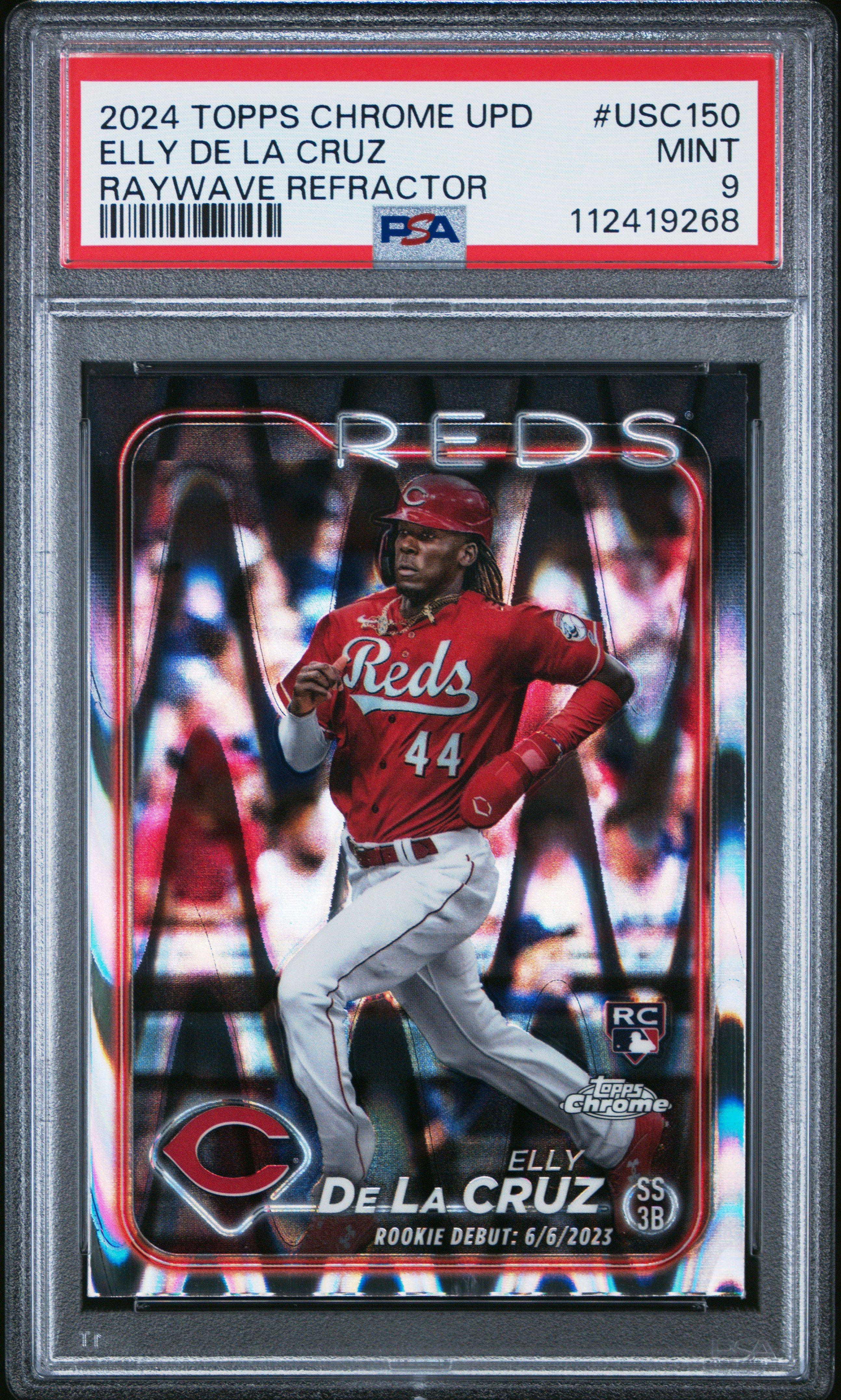 2024 Topps Chrome Update Usc150 Elly De La Cruz Raywave Refractor PSA 9