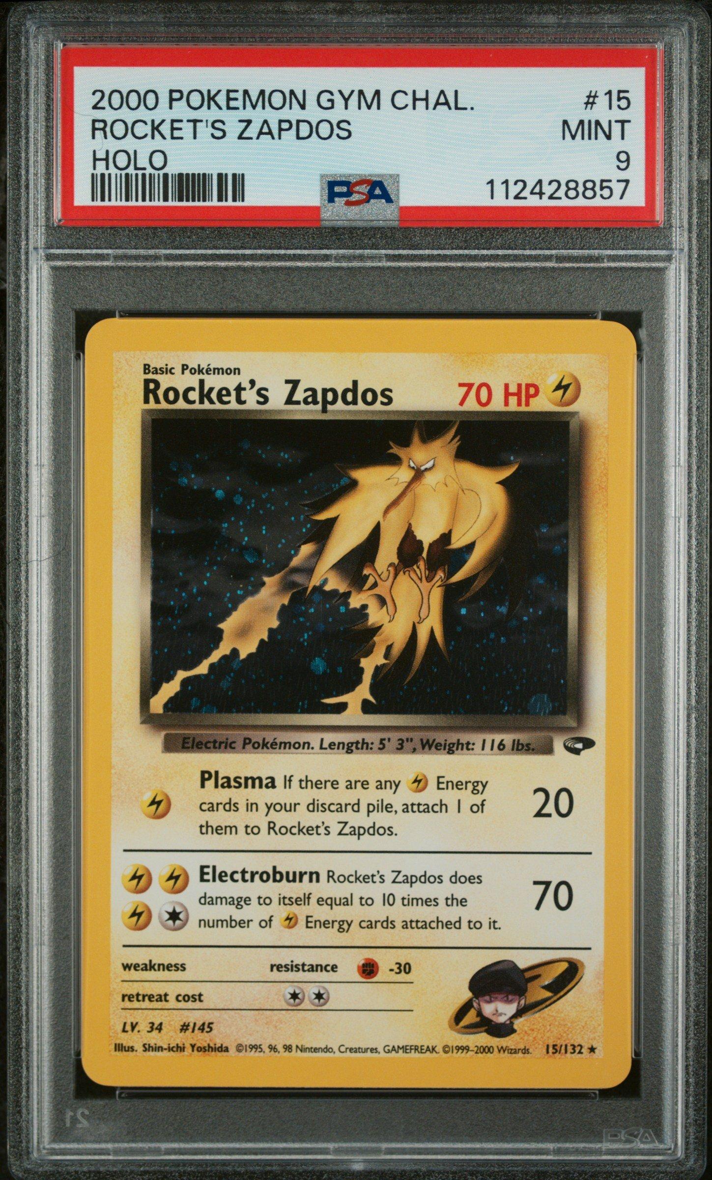 2000 Pokemon Gym Challenge 15 Rocket's Zapdos Holo PSA