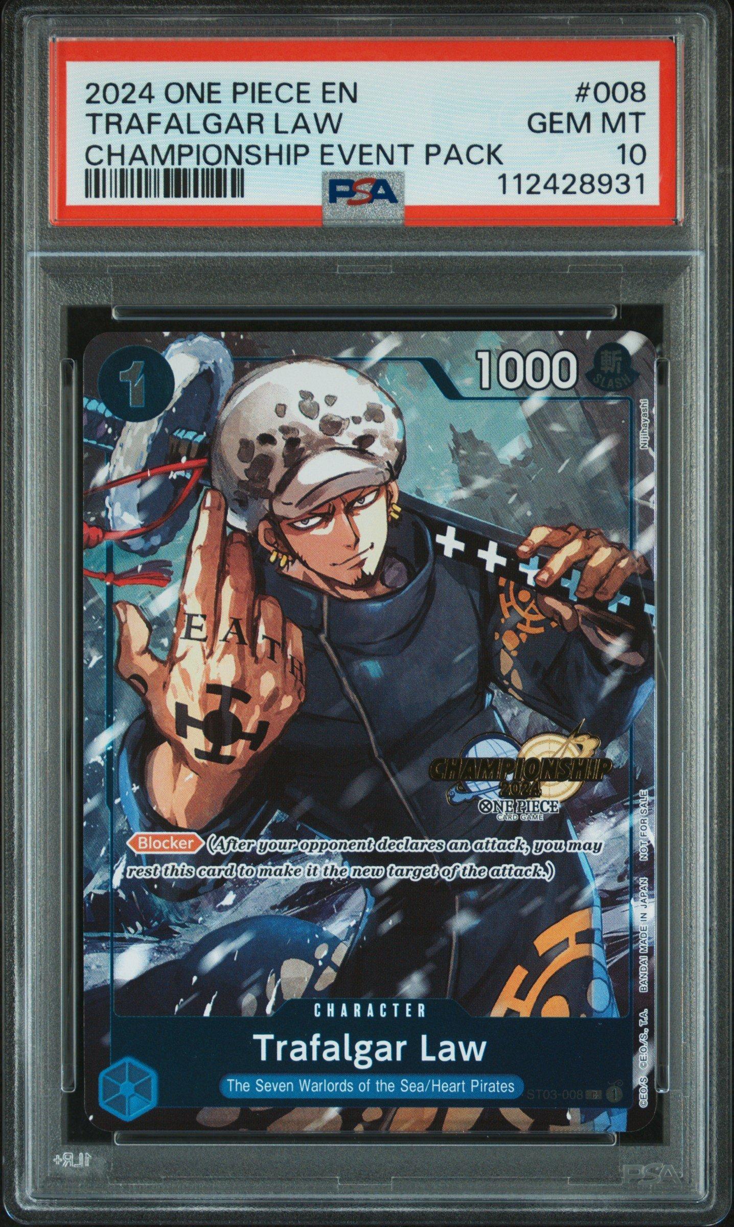 2024 One Piece Championship 2024 Event Pack 008 Trafalgar Law PSA 10