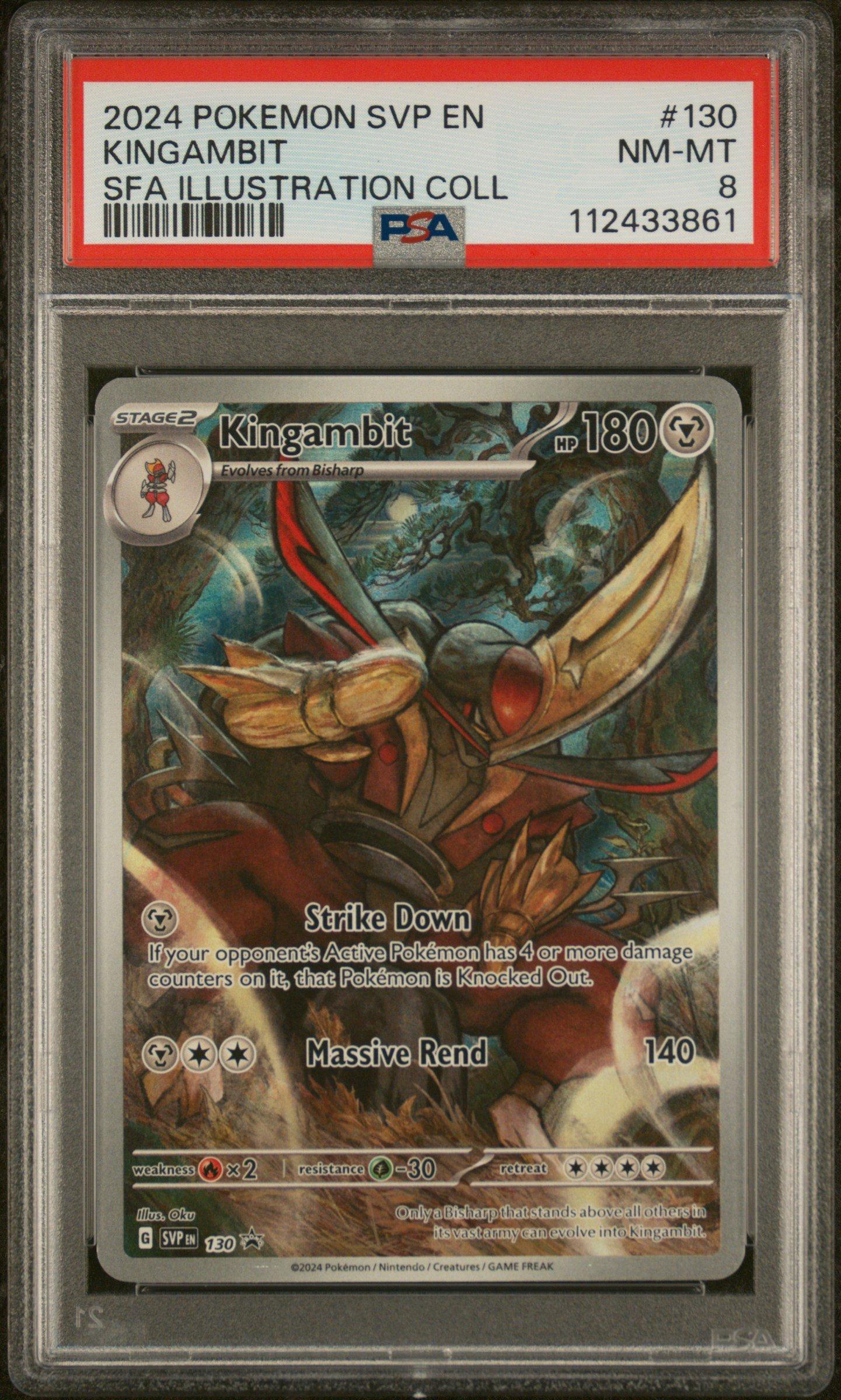 2024 Pokemon Svp En-sv Black Star Promo 130 Kingambit Shrouded Fable Illustration Collection PSA