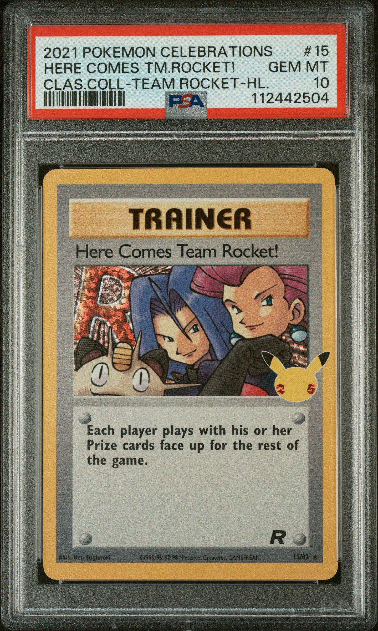 2021 Pokemon Celebrations Classic Collection 15 Here Comes Team Rocket!-holo PSA