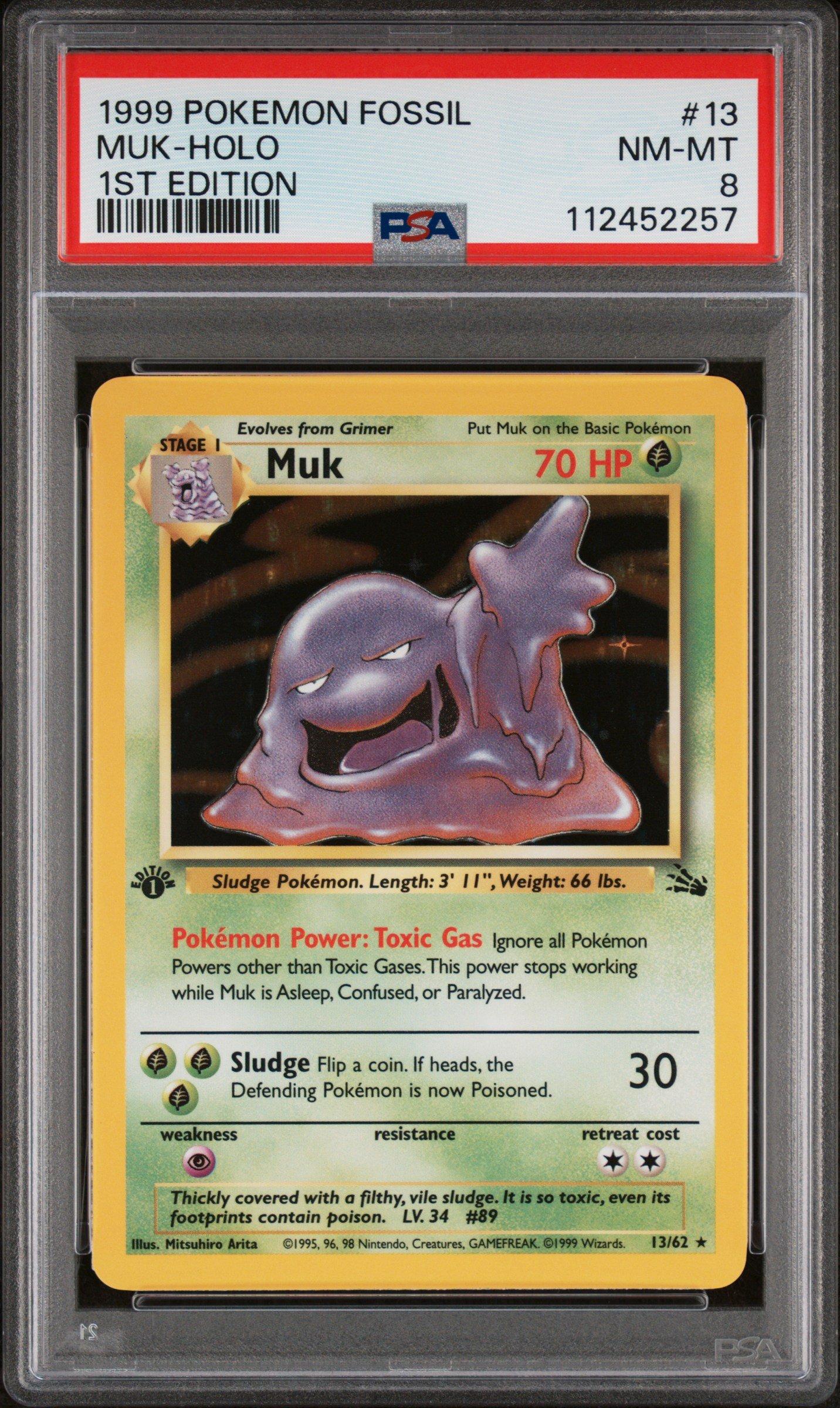 1999 Pokemon Fossil 13 Muk-holo 1st Edition PSA