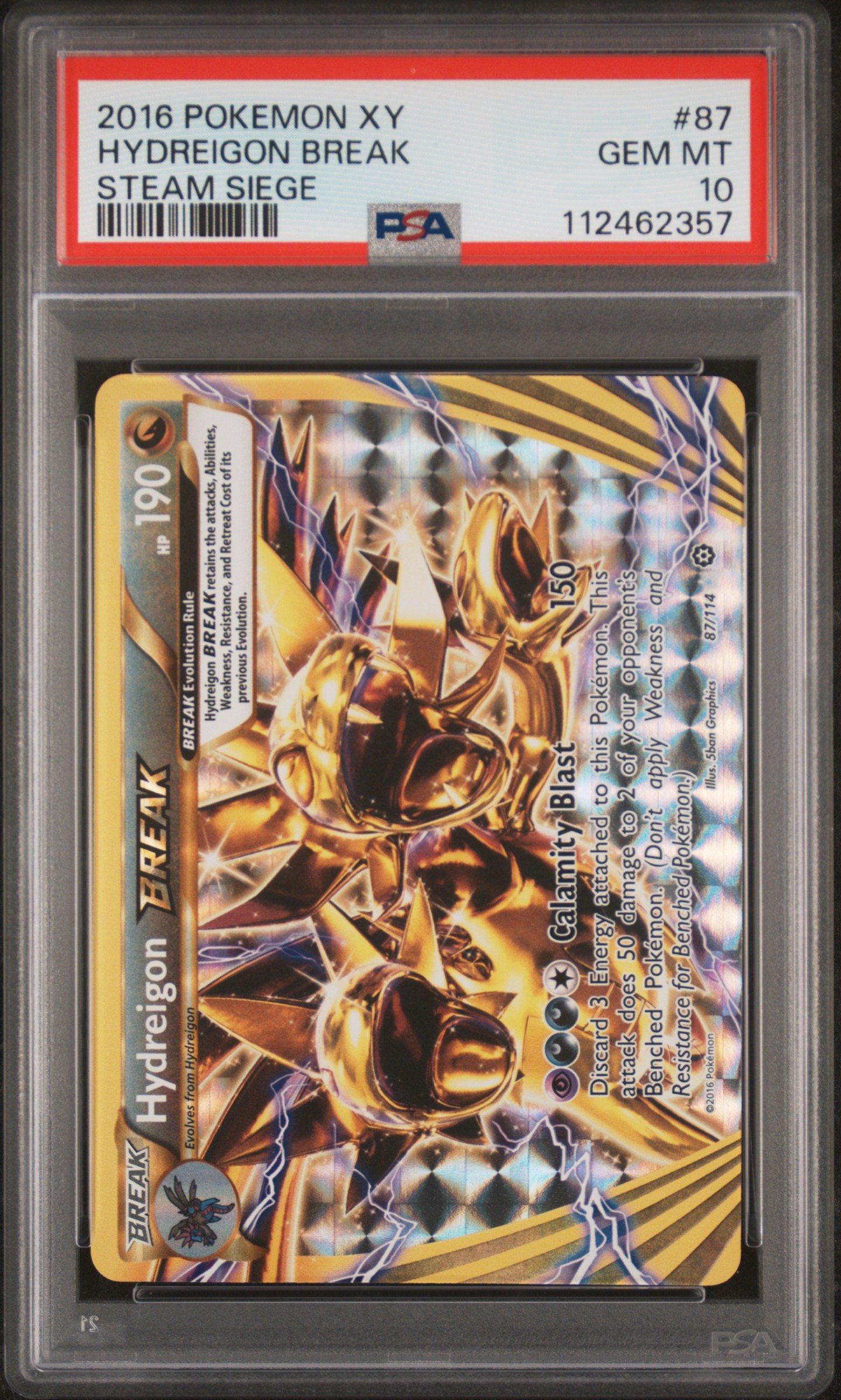 pokemon card hydreigon break - 87/114 Ultra Rare Holo There are no significant imperfections or issues with the structural integrity of the card 2016 Pokemon Xy Steam Siege
