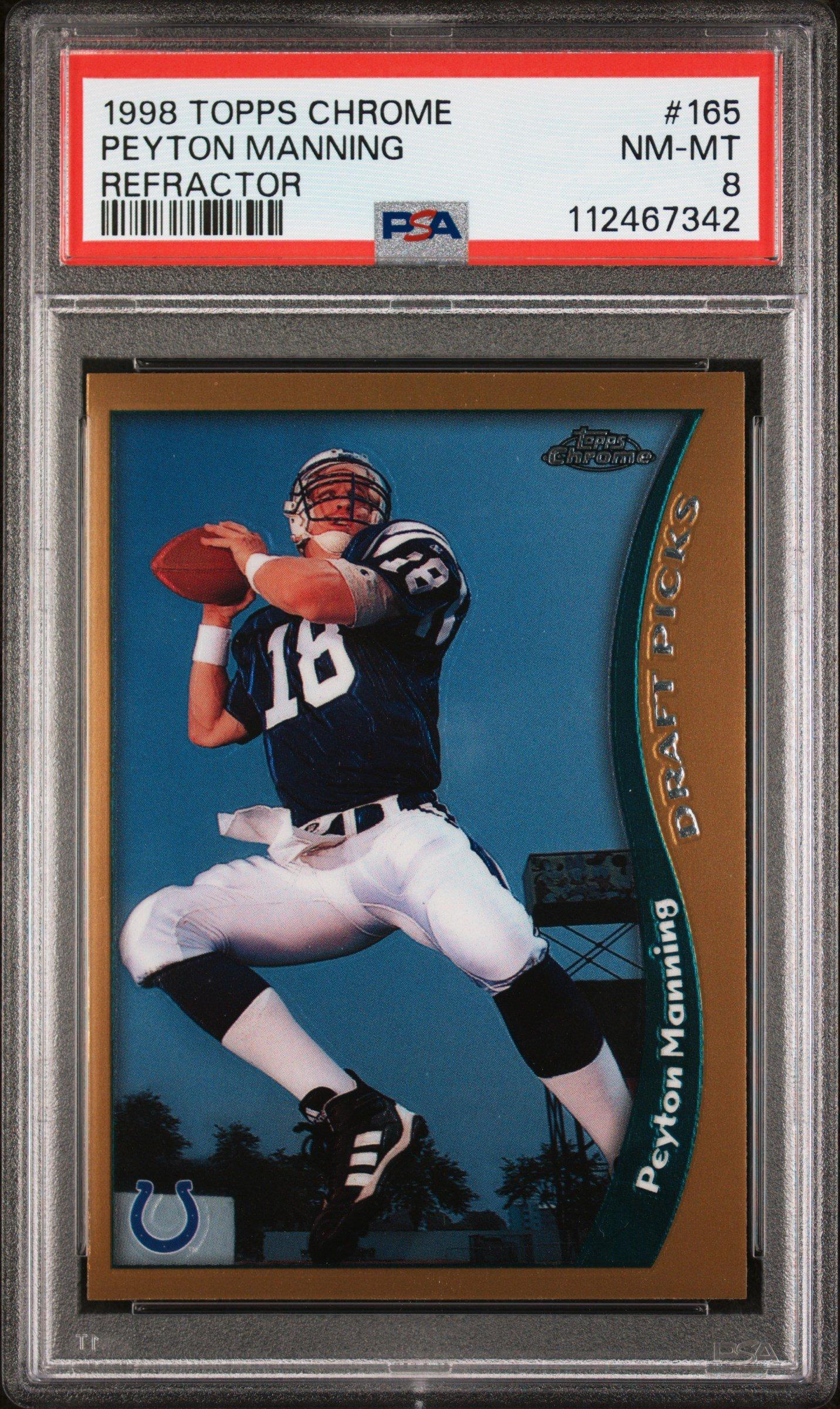 1998 Topps Chrome 165 Peyton Manning Refractor PSA 8