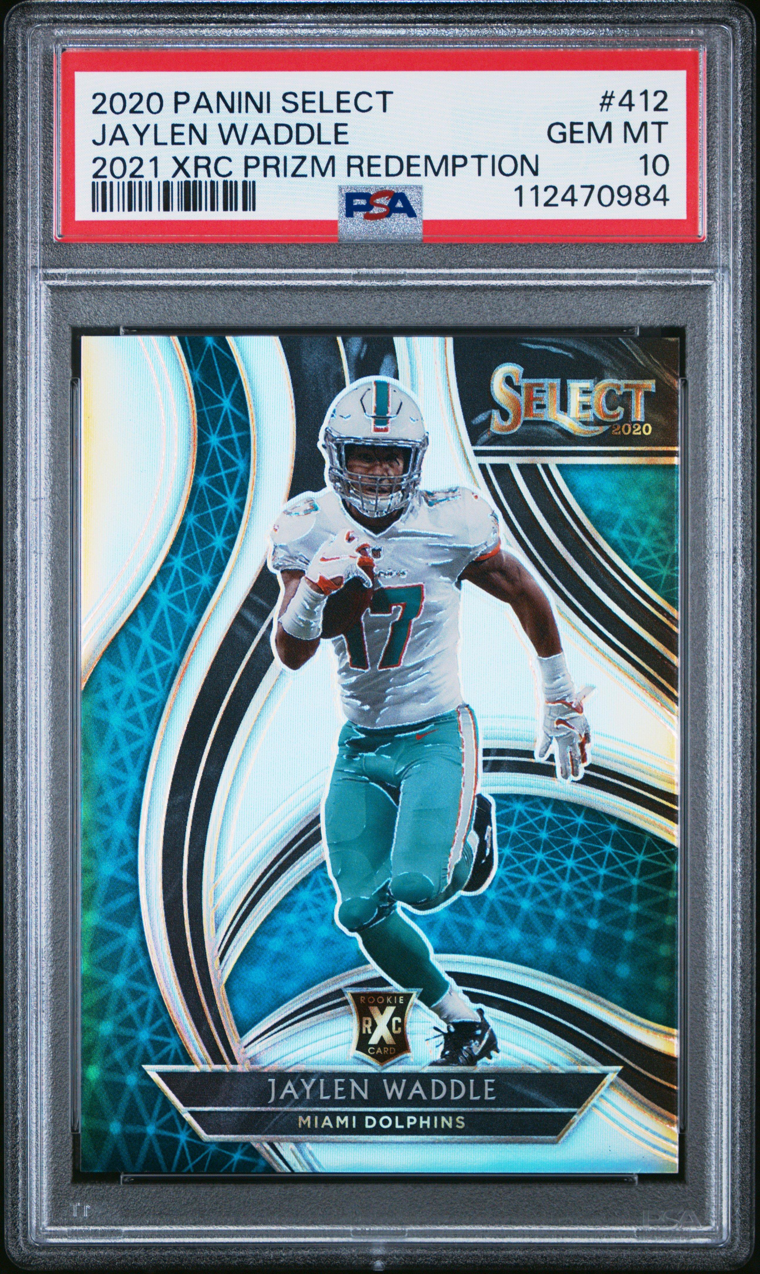 2020 Panini Select 2021 Xrc Prizm Redemption 412 Jaylen Waddle PSA 10