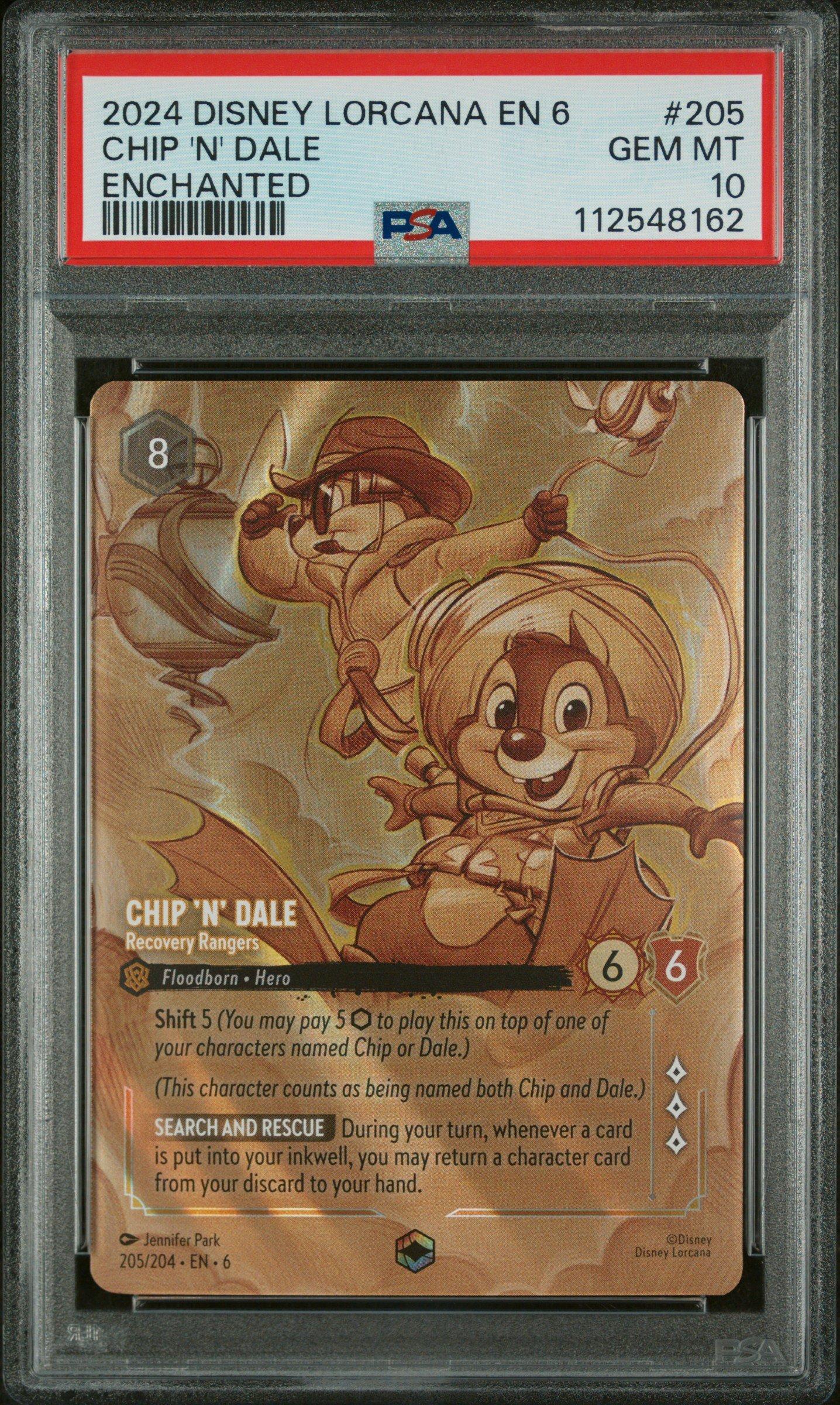 2024 Disney Lorcana En 6-azurite Sea 205 Chip 'n' Dale