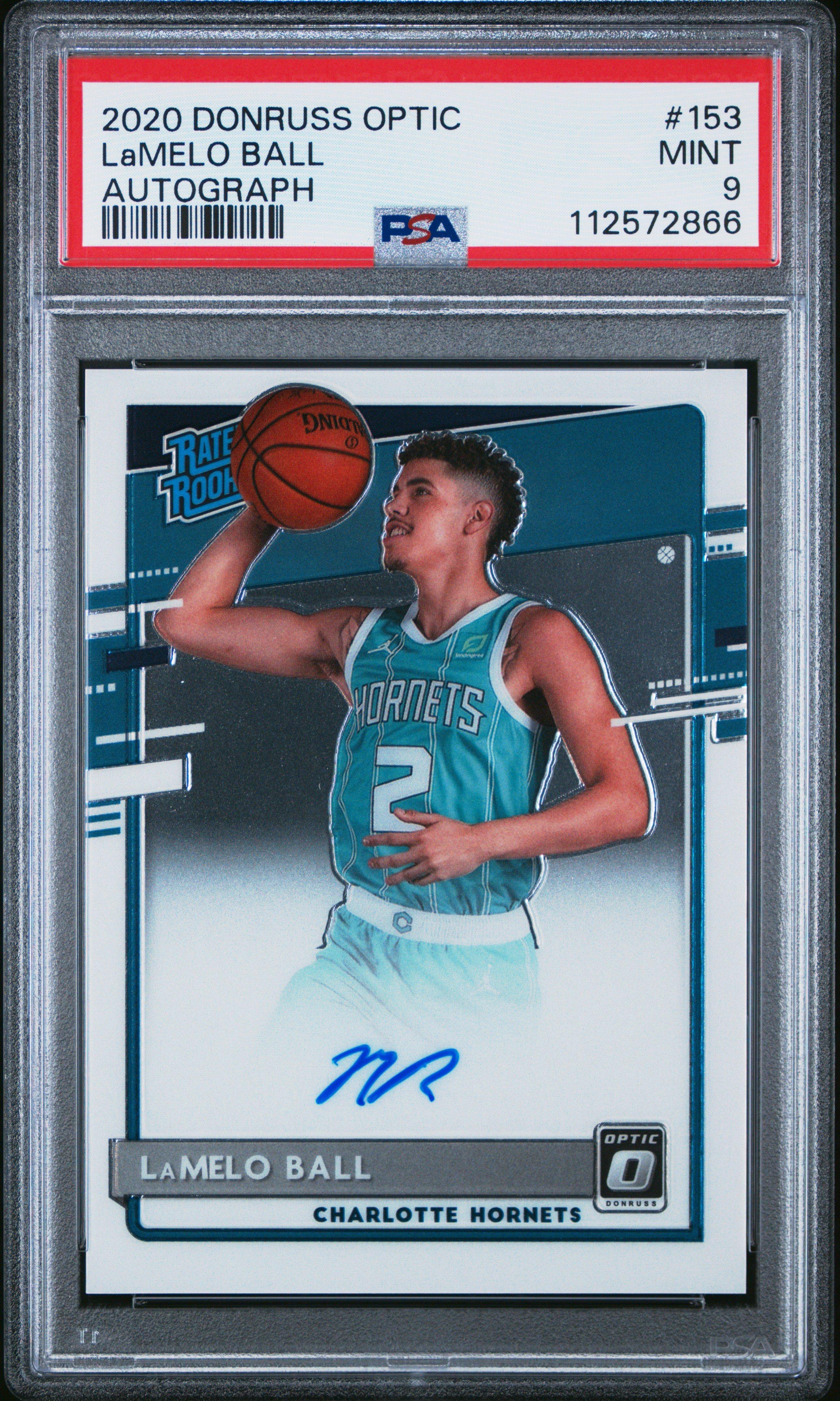 2020 Panini Donruss Optic 153 Lamelo Ball Autograph PSA 9 Graded 