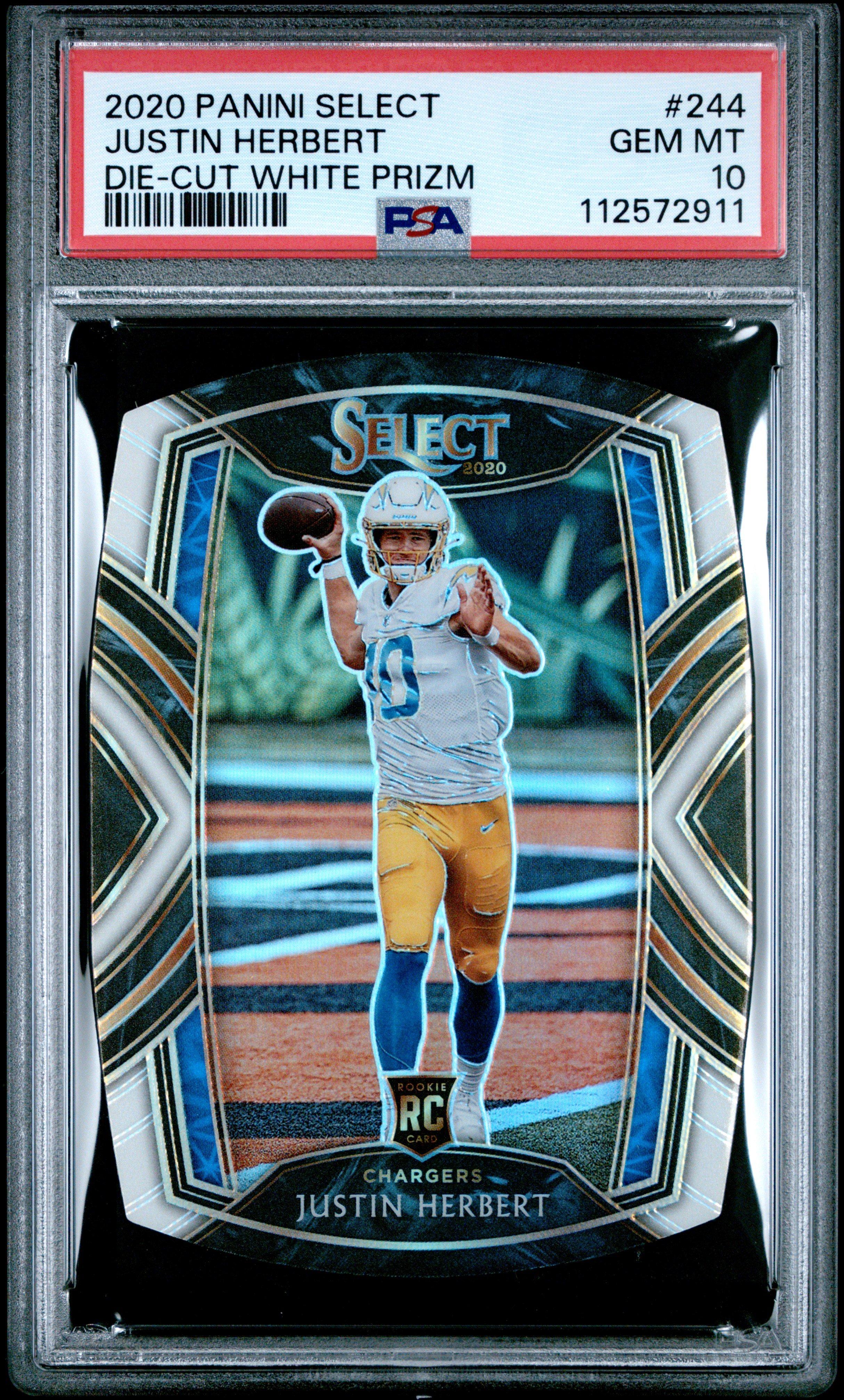 2020 Panini Select Justin Herbert Die-cut Prizm PSA