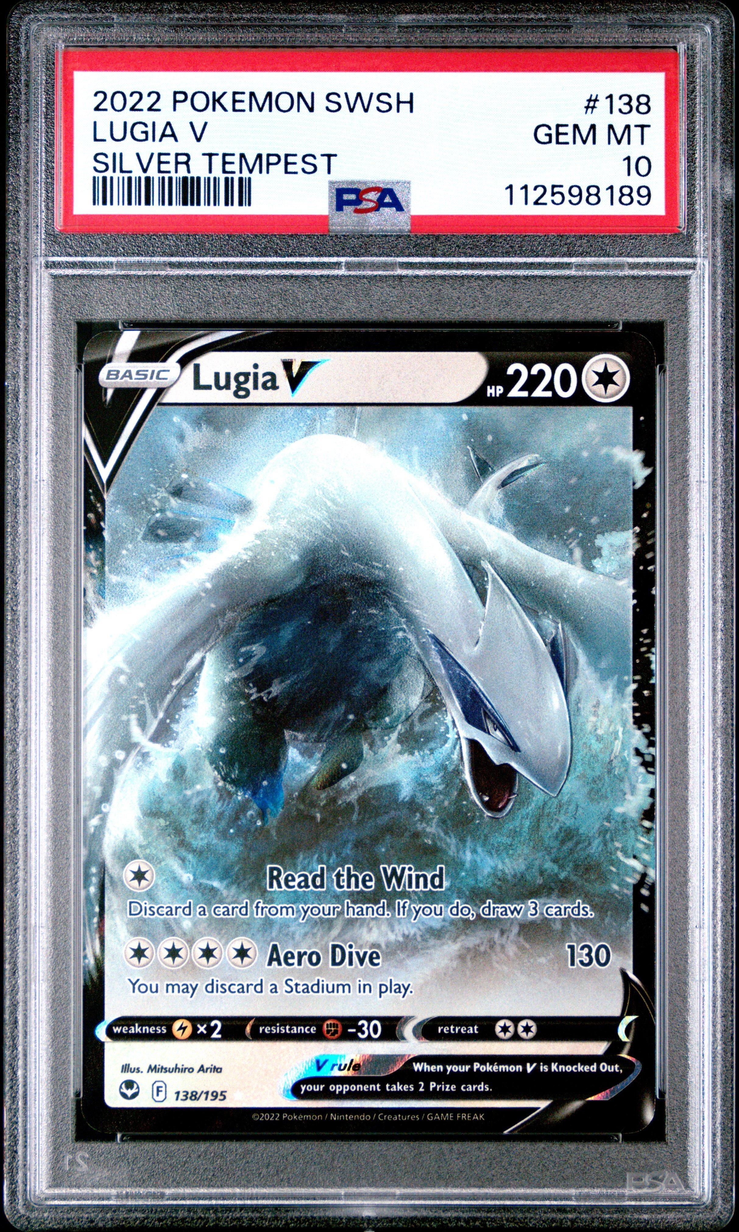 ポケモンカード PSAグレード 10枚セット 2022 Pokemon Sword & Shield Silver Tempest 138 Lugia V PSA 10
