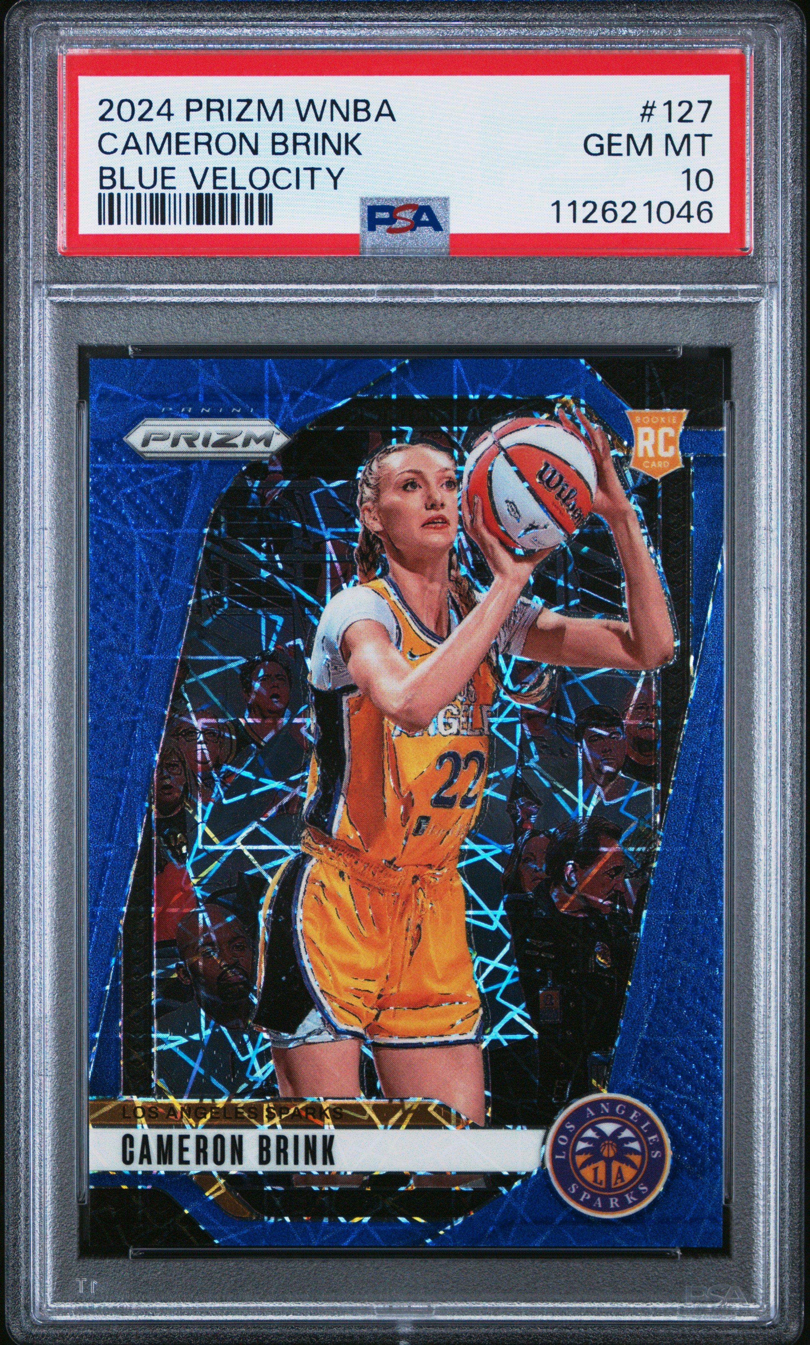 2024 Panini Prizm Wnba 127 Cameron Brink Blue Velocity PSA