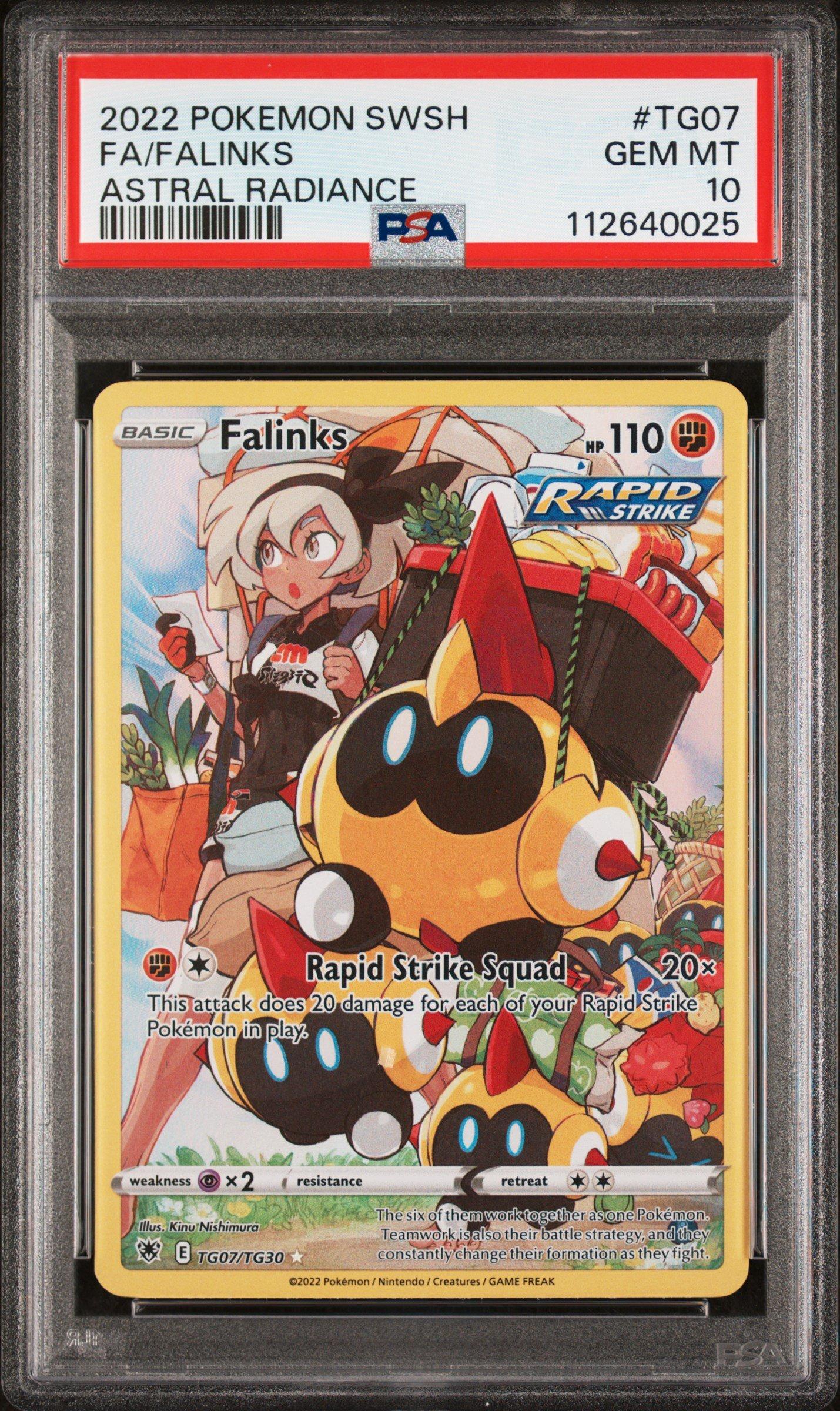 2022 Pokemon Sword & Shield Astral Radiance Tg07 Full Art/falinks