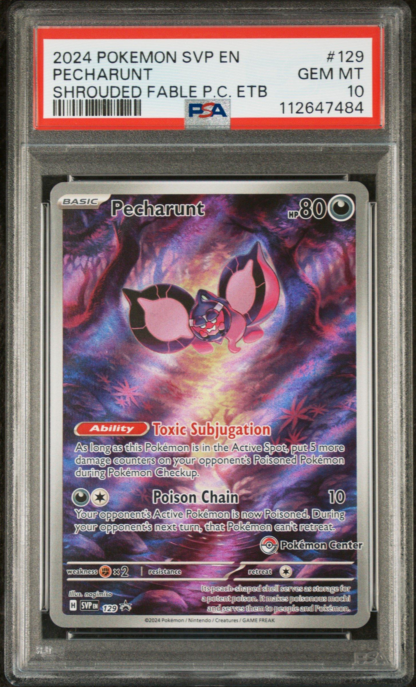 Pokemon TCG Pecharunt Black Star Promo SVP EN 129 – Shrouded Fable ETB Sealed – Near Mint