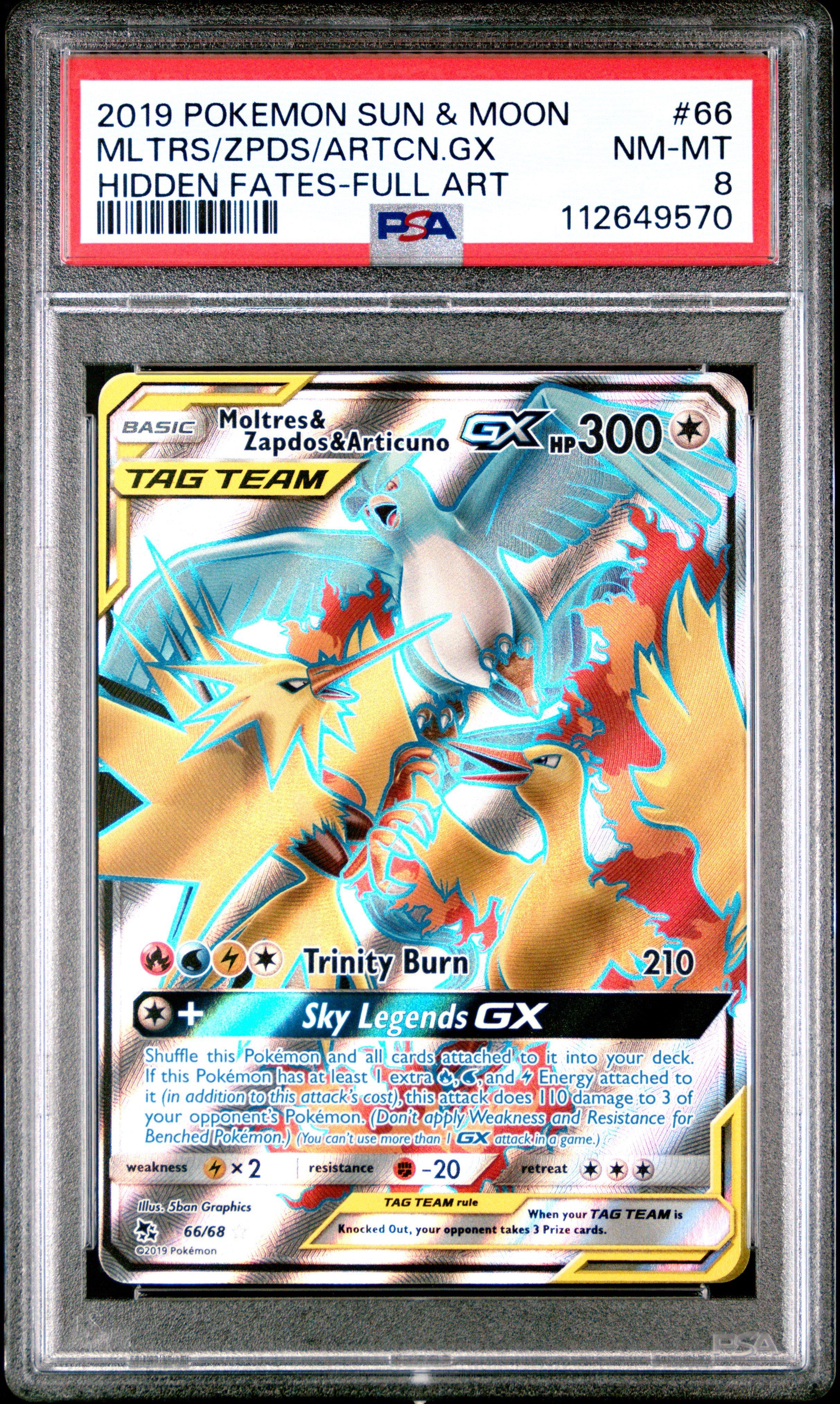 2019 Pokemon Sun & Moon Hidden Fates 66 Full Art/moltres & Zapdos