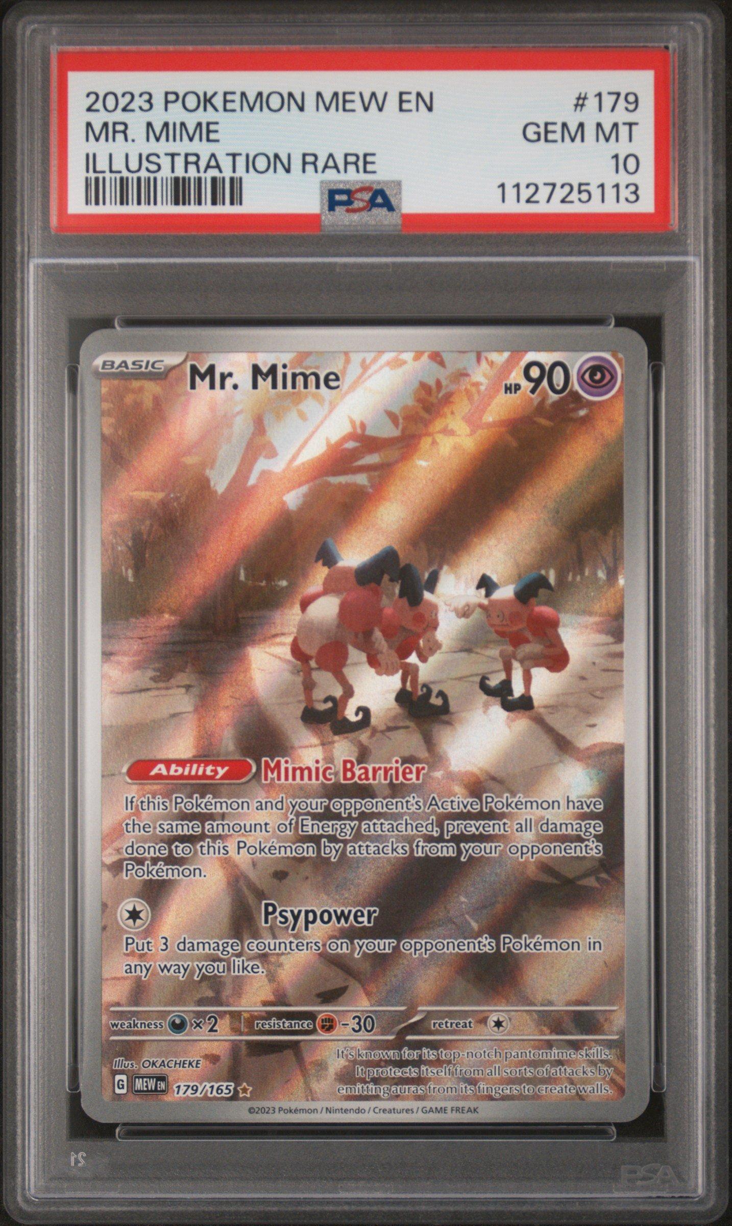 2023 Pokemon Mew En-151 179 Mr. Mime Illustration Rare PSA 10