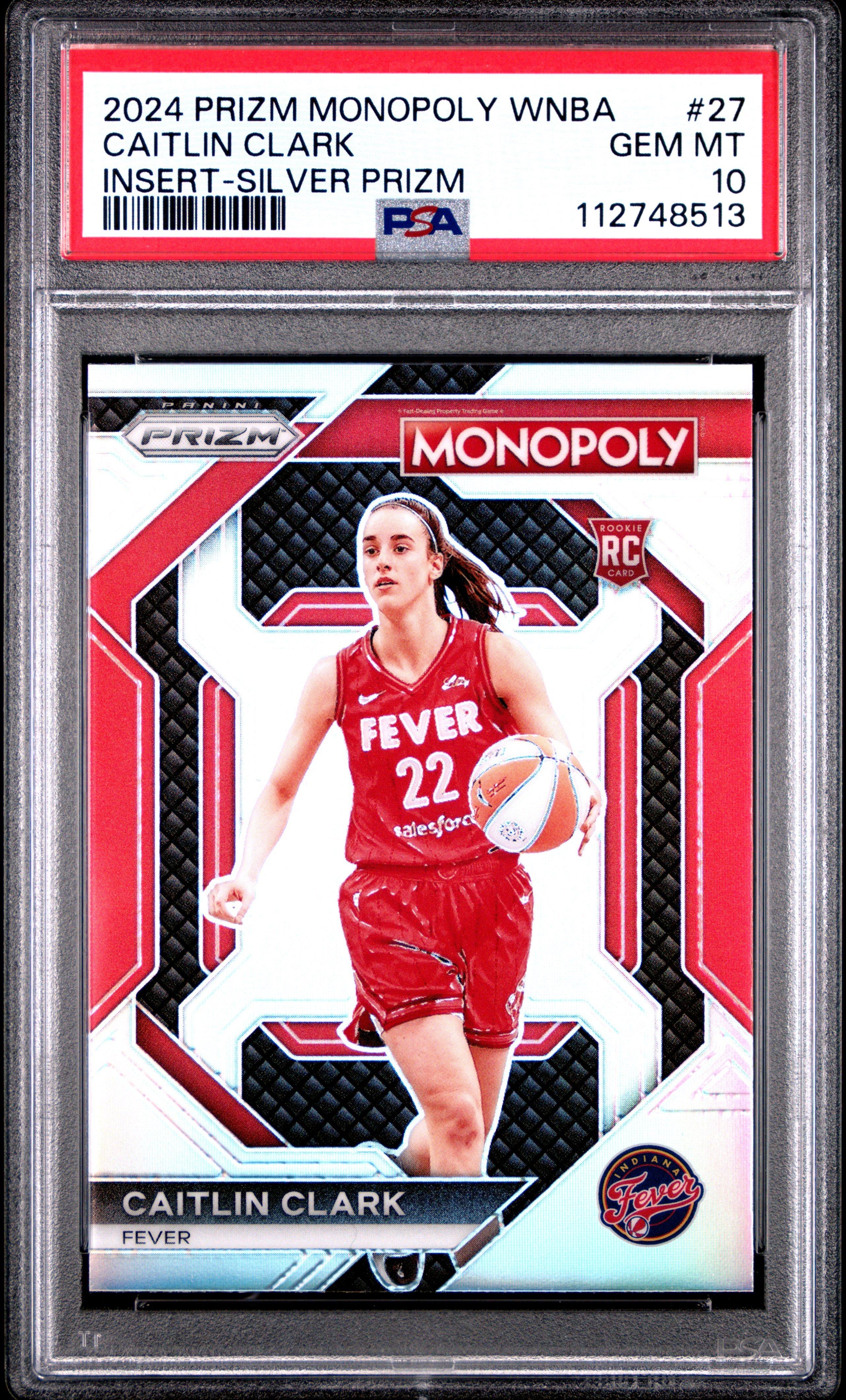 2024 Panini Prizm Monopoly Wnba Insert 27 Caitlin Clark Silver Prizm PSA 10