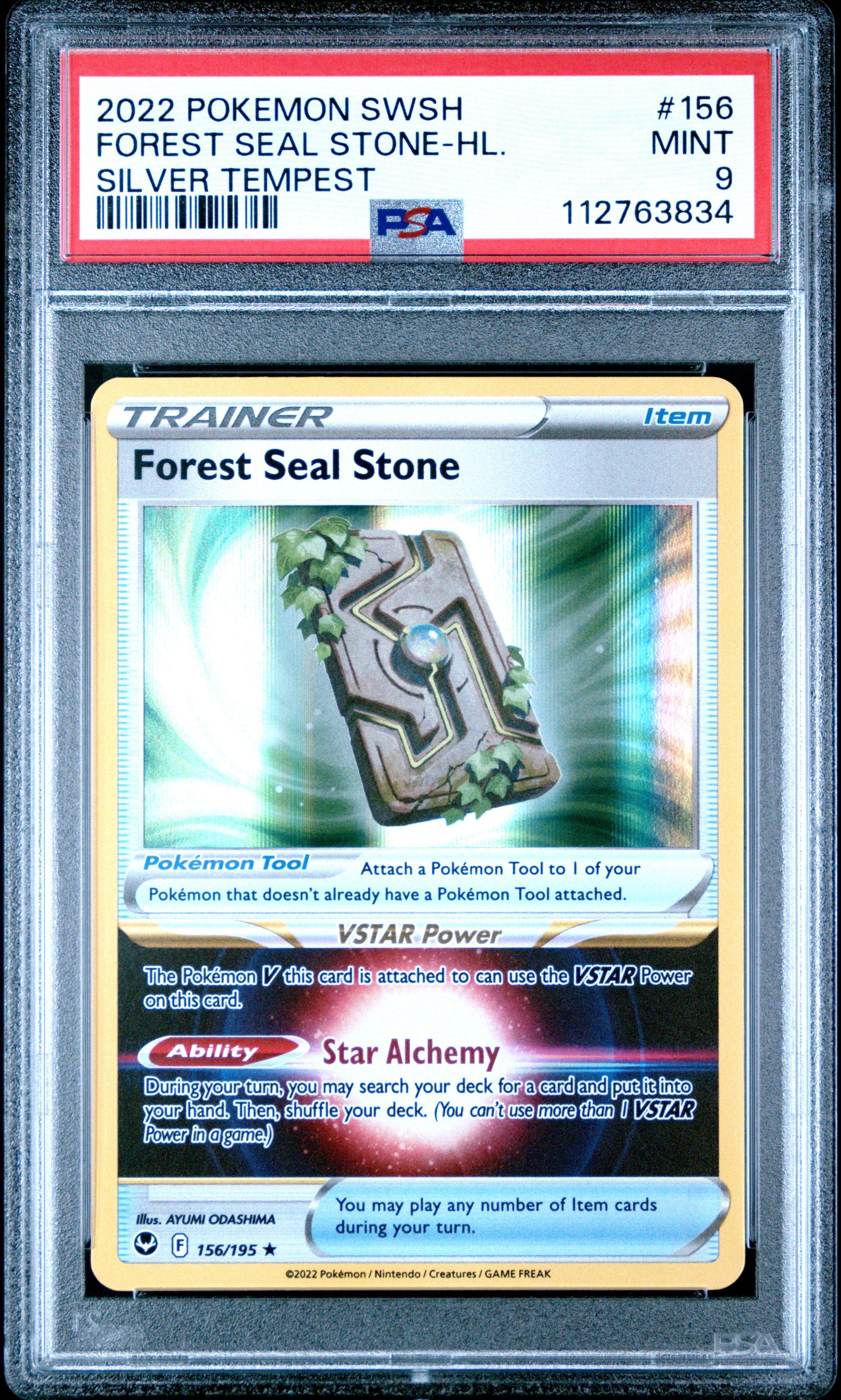 2022 Pokemon Sword & Shield Silver Tempest 156 Forest Seal Stone-holo PSA