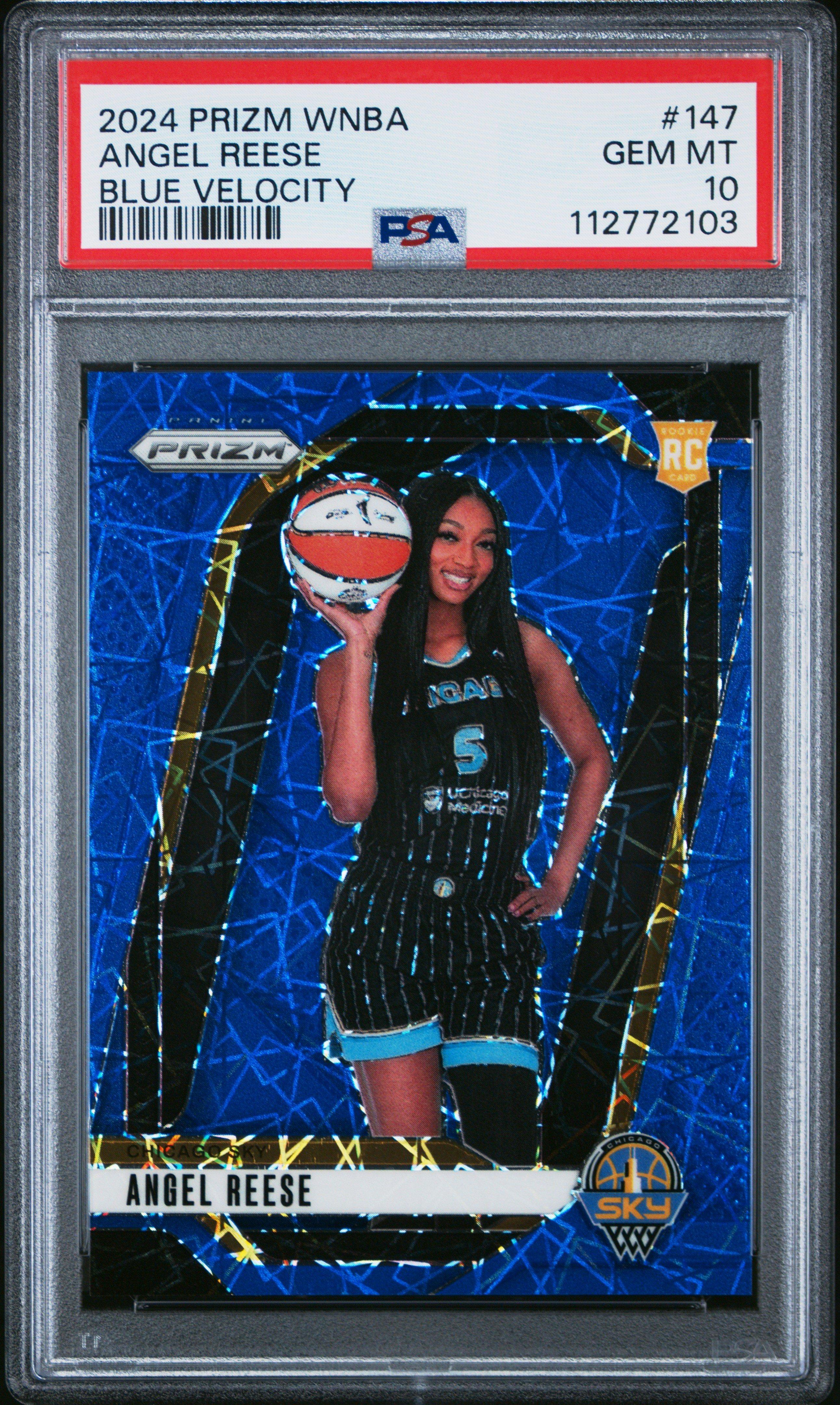 2024 Panini Prizm Wnba 147 Angel Reese Blue Velocity PSA 10