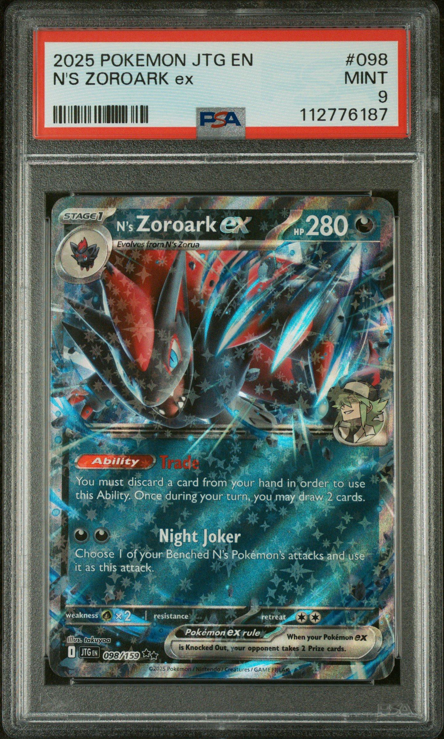 2025 Pokemon Jtg En-journey Together 098 N's Zoroark Ex PSA
