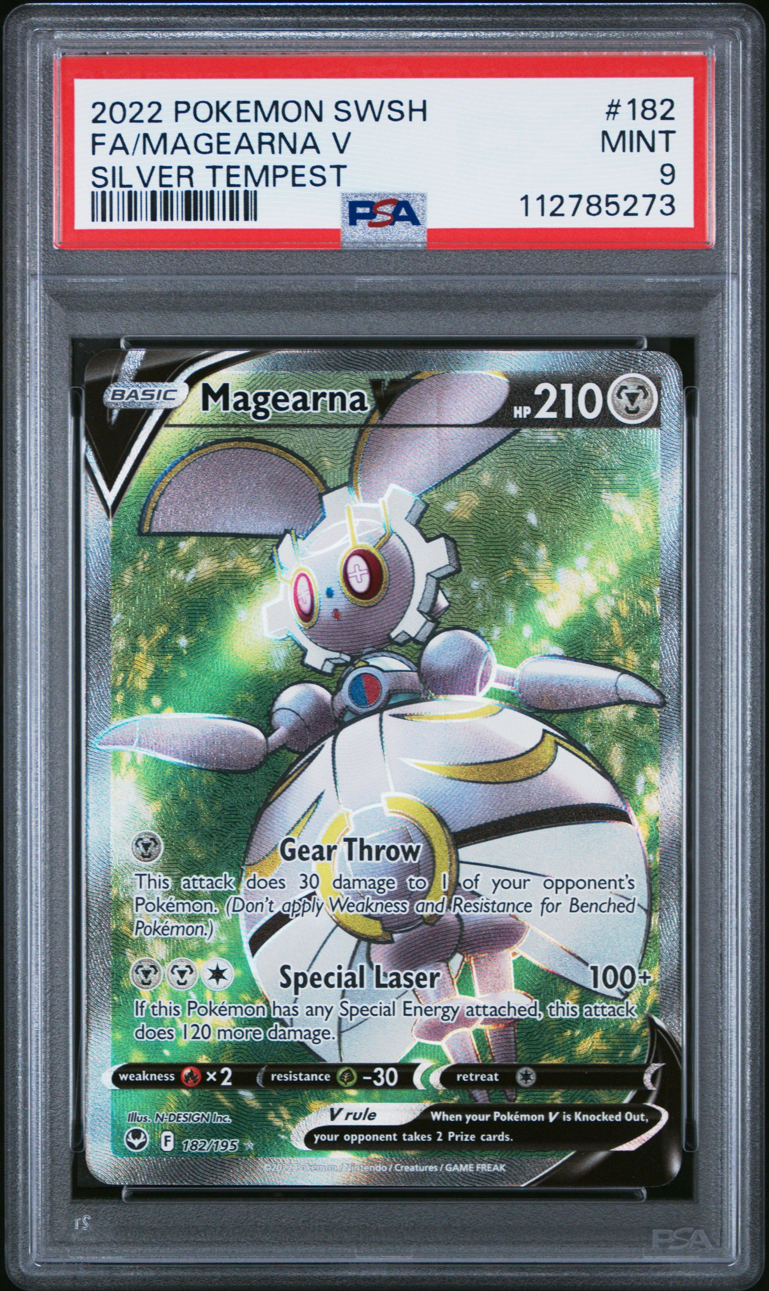 2022 Pokemon Sword & Shield Silver Tempest 182 Full Art/magearna V PSA 9  Graded Card | GameStop