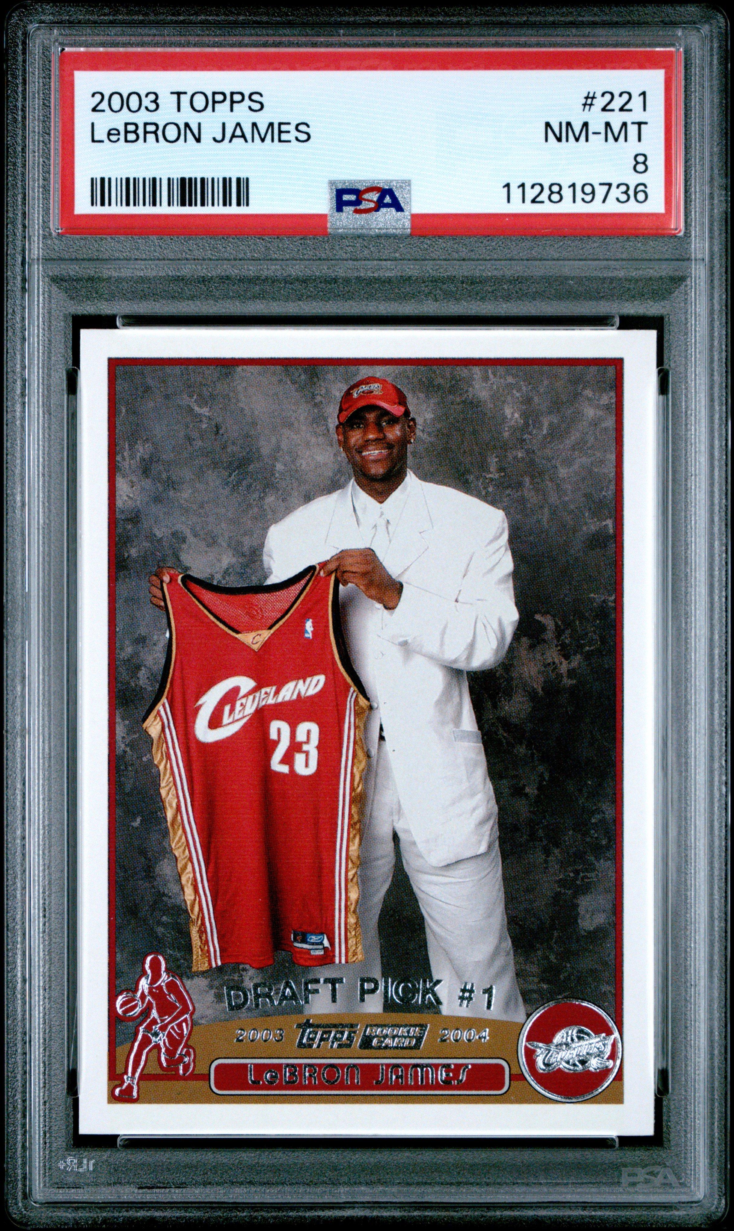 2003 Topps 221 Lebron James PSA 8