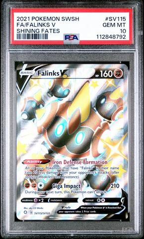 2021 Pokemon Sword & Shield Shining Fates Sv115 Full Art/falinks V
