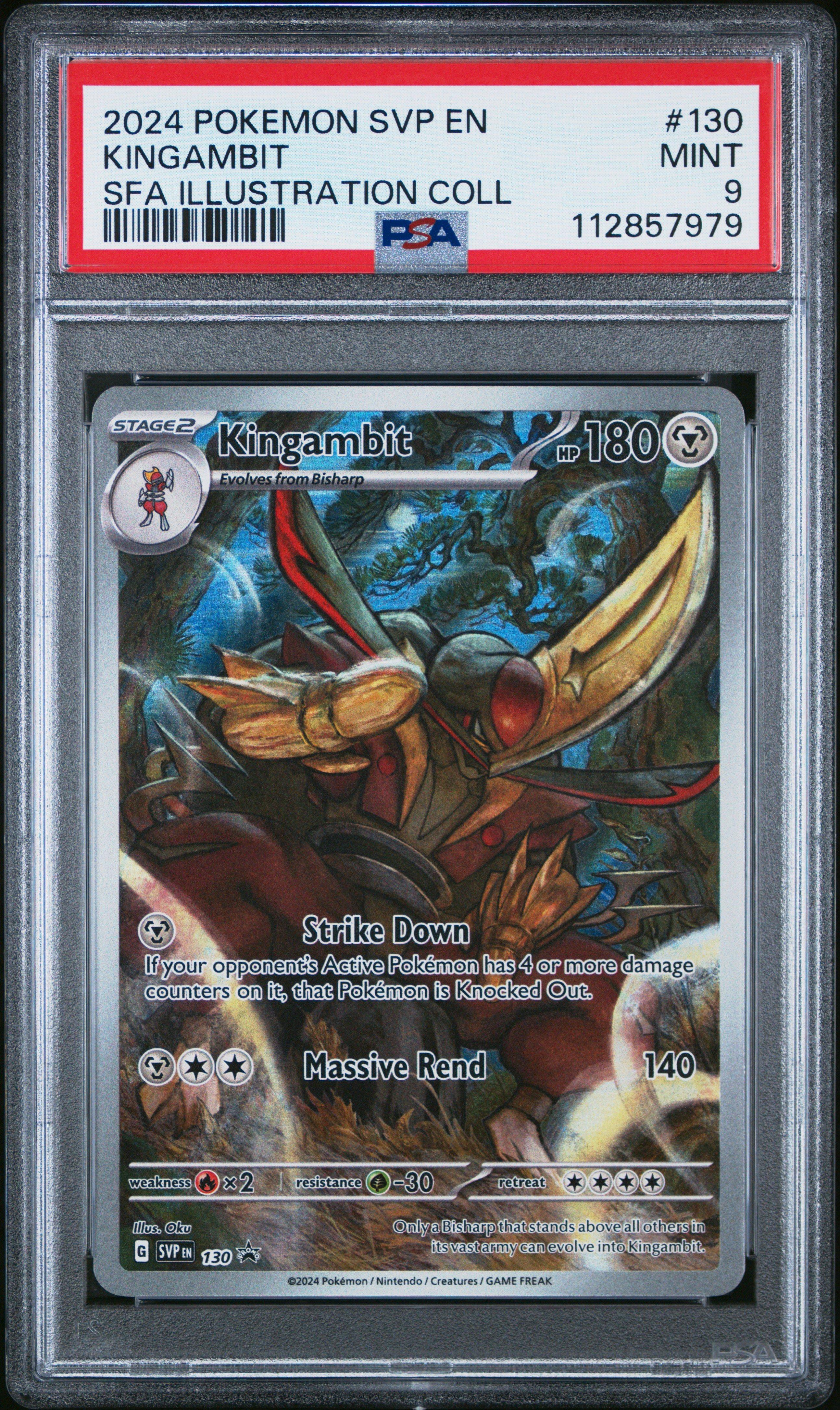 2024 Pokemon Svp En-sv Black Star Promo 130 Kingambit Shrouded Fable Illustration Collection PSA