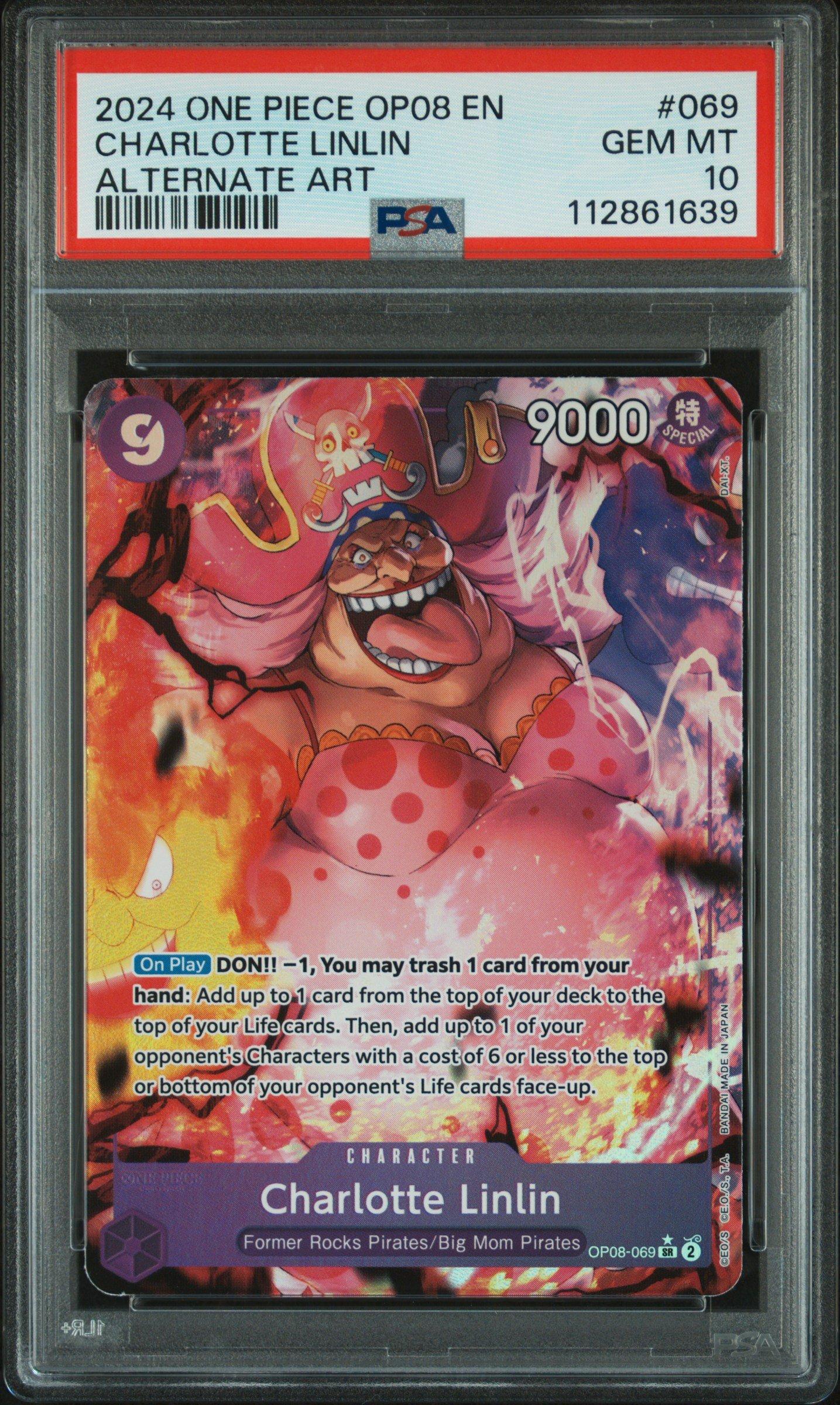 2024 One Piece Op08-two Legends 069 Charlotte Linlin Alternate Art PSA 10