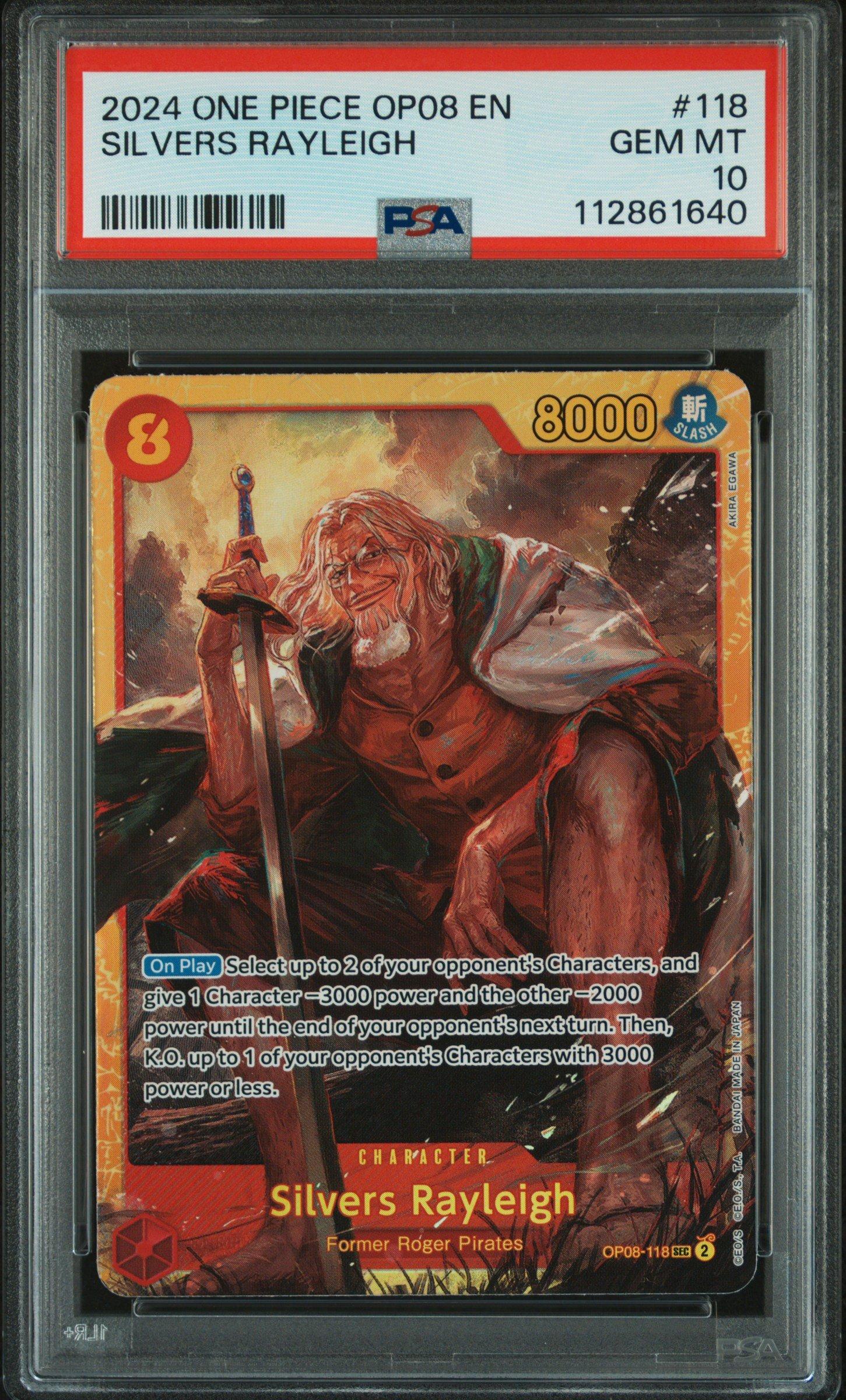2024 One Piece Op08-two Legends 118 Silvers Rayleigh PSA 10 | GameStop