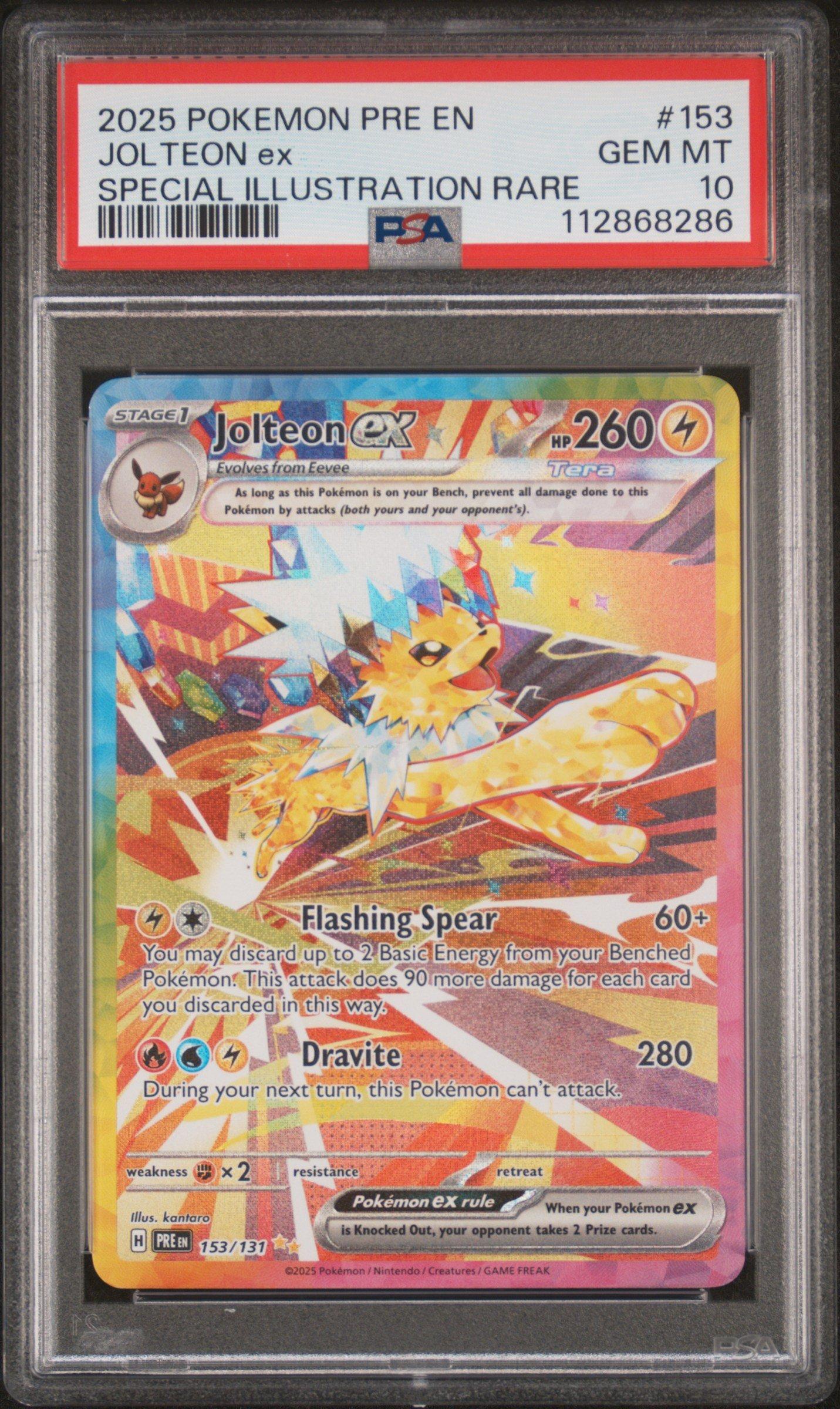 サンダース イーブイコレクション PSA10 JOLTEON PROMO 2025 Pokemon Pre En-prismatic Evolutions 153 Jolteon Ex Special