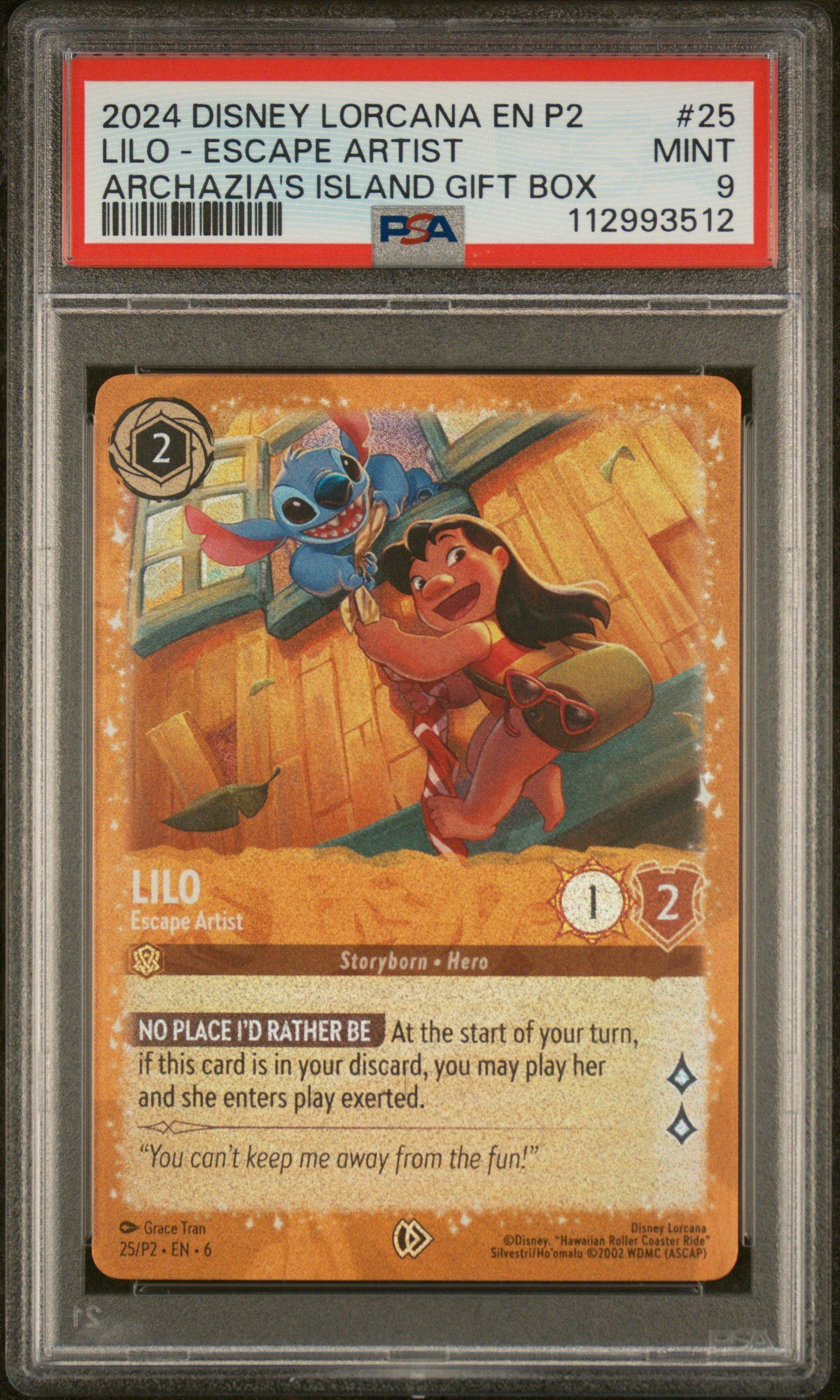 2024 Disney Lorcana En P2-promo 25 Lilo - Escape Artist Lilo Gift