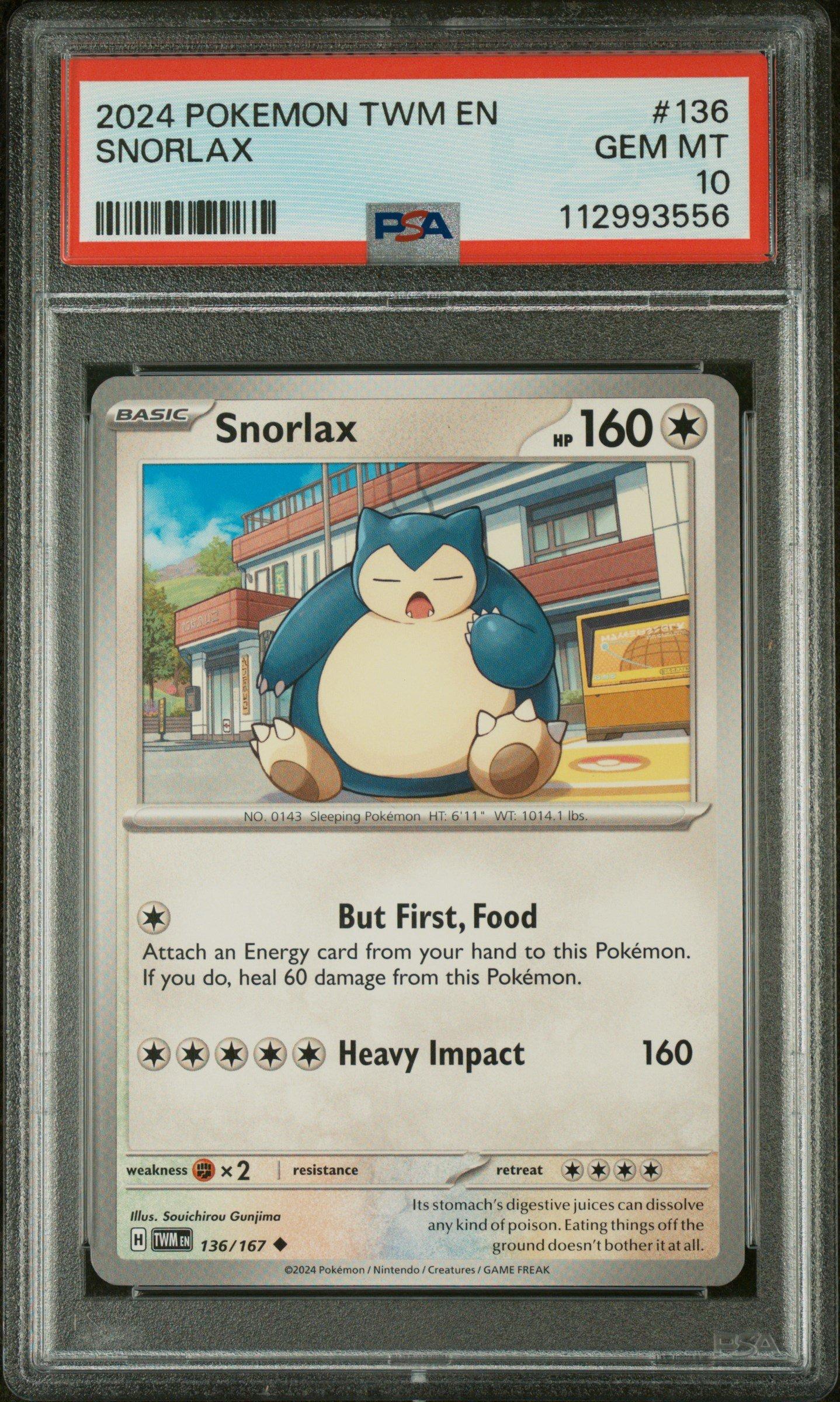 2024 Pokemon Twm En-twilight Masquerade 136 Snorlax PSA