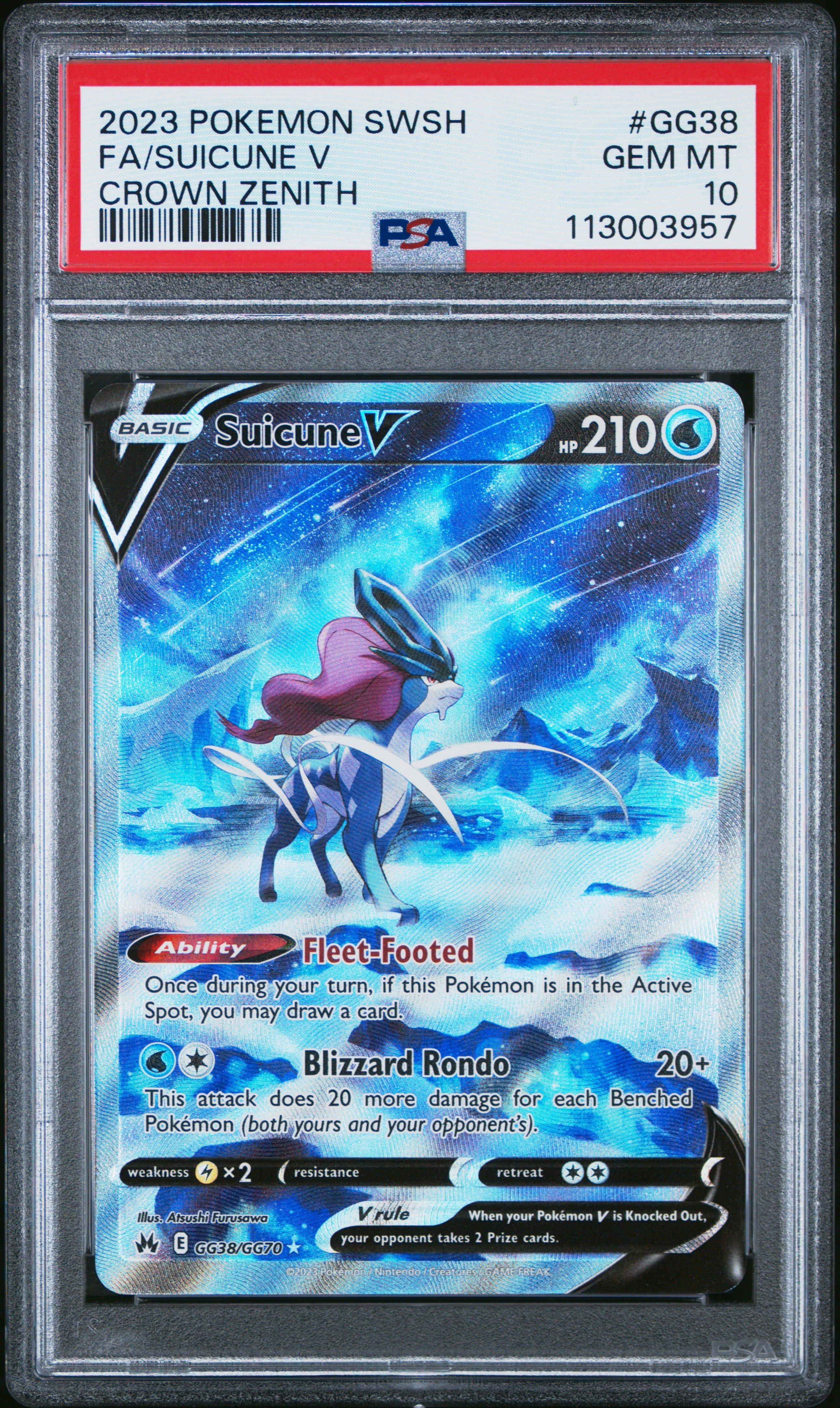 2023 Pokemon Sword And Shield Crown Zenith Gg38 Full Art/suicune V