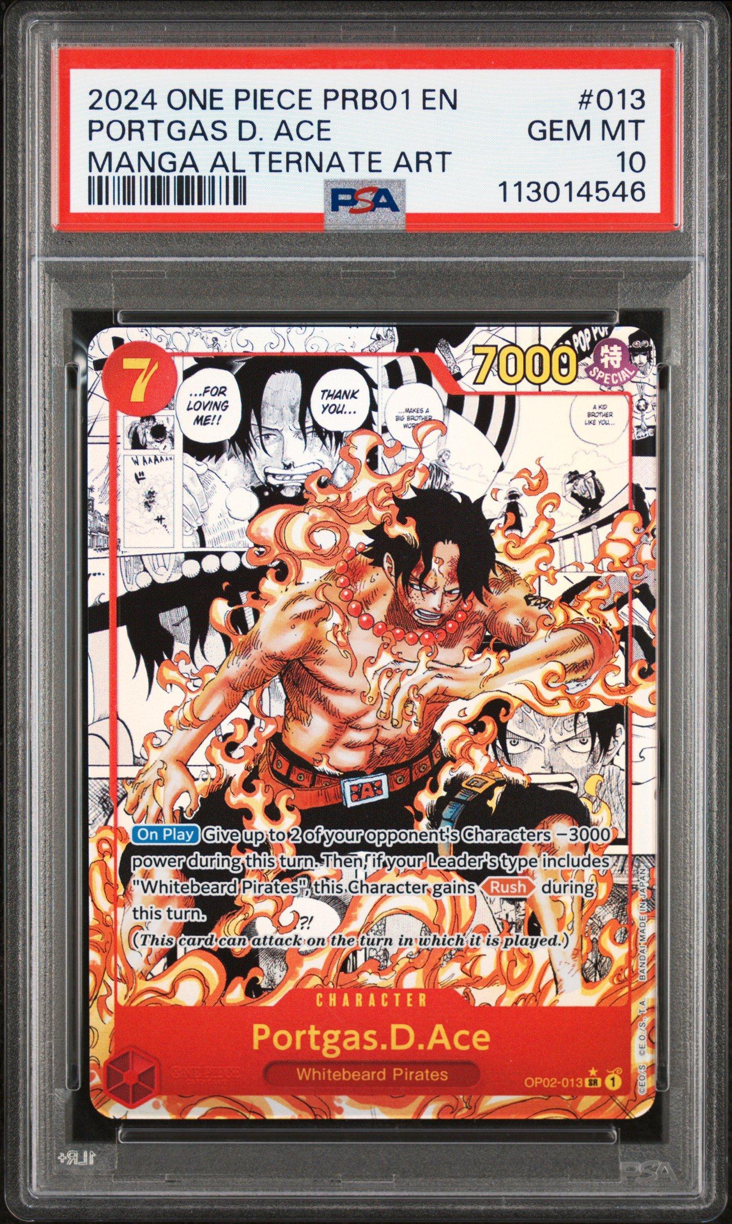 2024 ONE PIECE ポートガス・D・エース #013 PSA 10 PSA 10 One Piece Card Portgas D. Ace OP02-013 SP SR Parallel