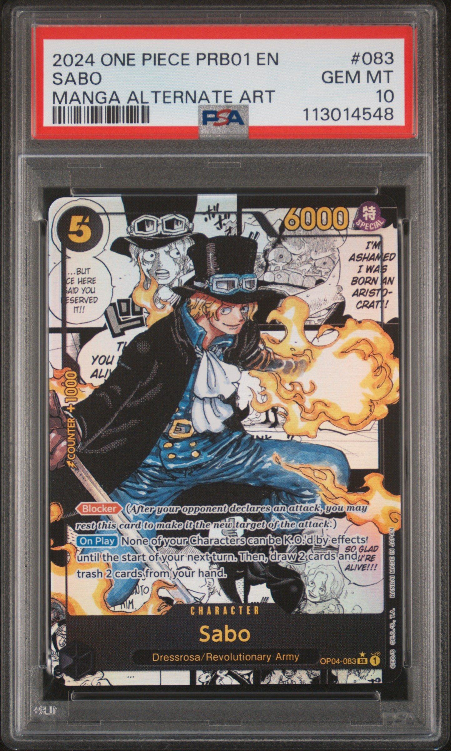 2024 ONE PIECE PRB01 JP サボ #083 Sabo [Alternate Art Manga PRB01] OP04-083 Prices | One Piece