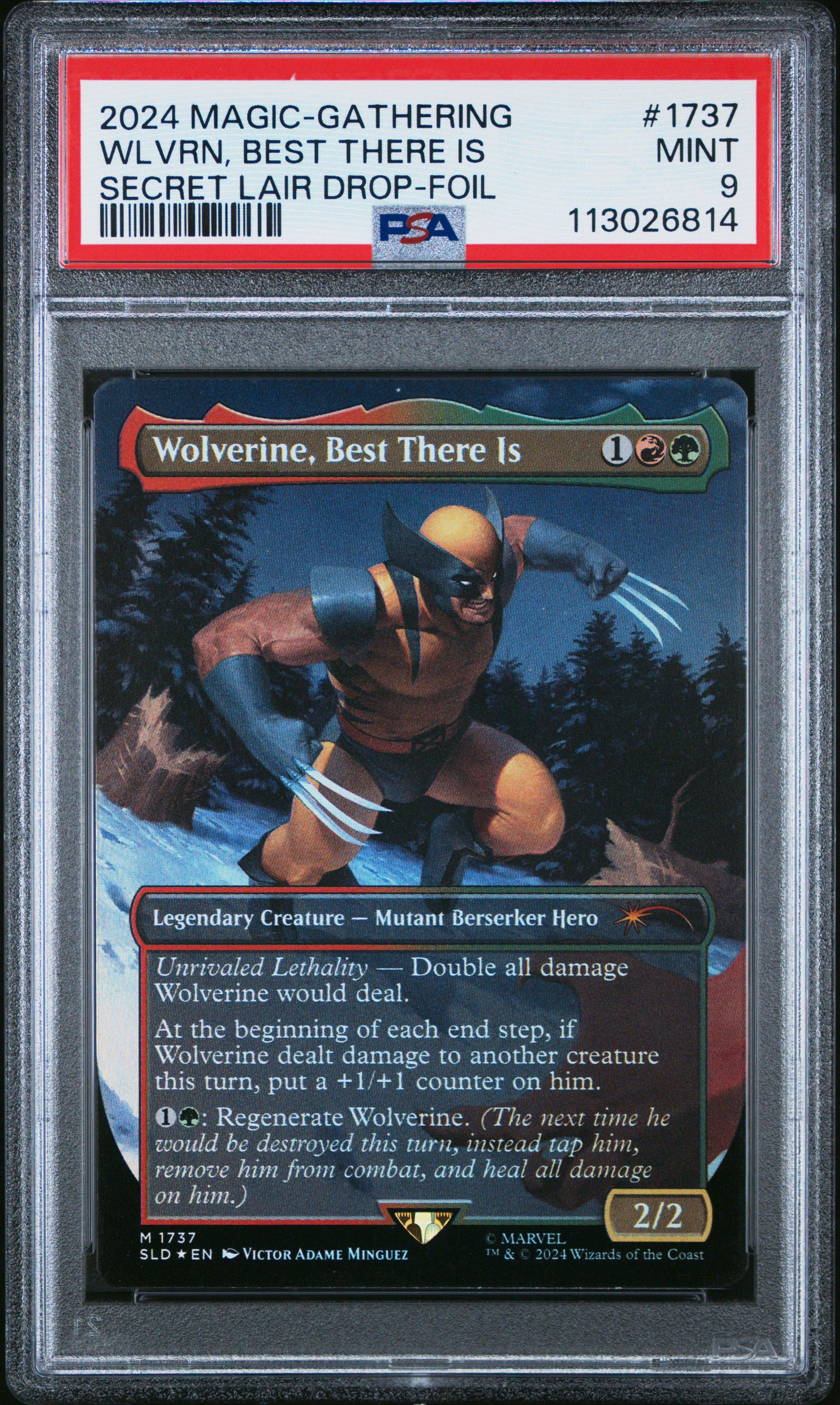 2024 Magic The Gathering Secret Lair Drop 1737 Wolverine, Best There Is Marvel's Wolverine-foil PSA 9