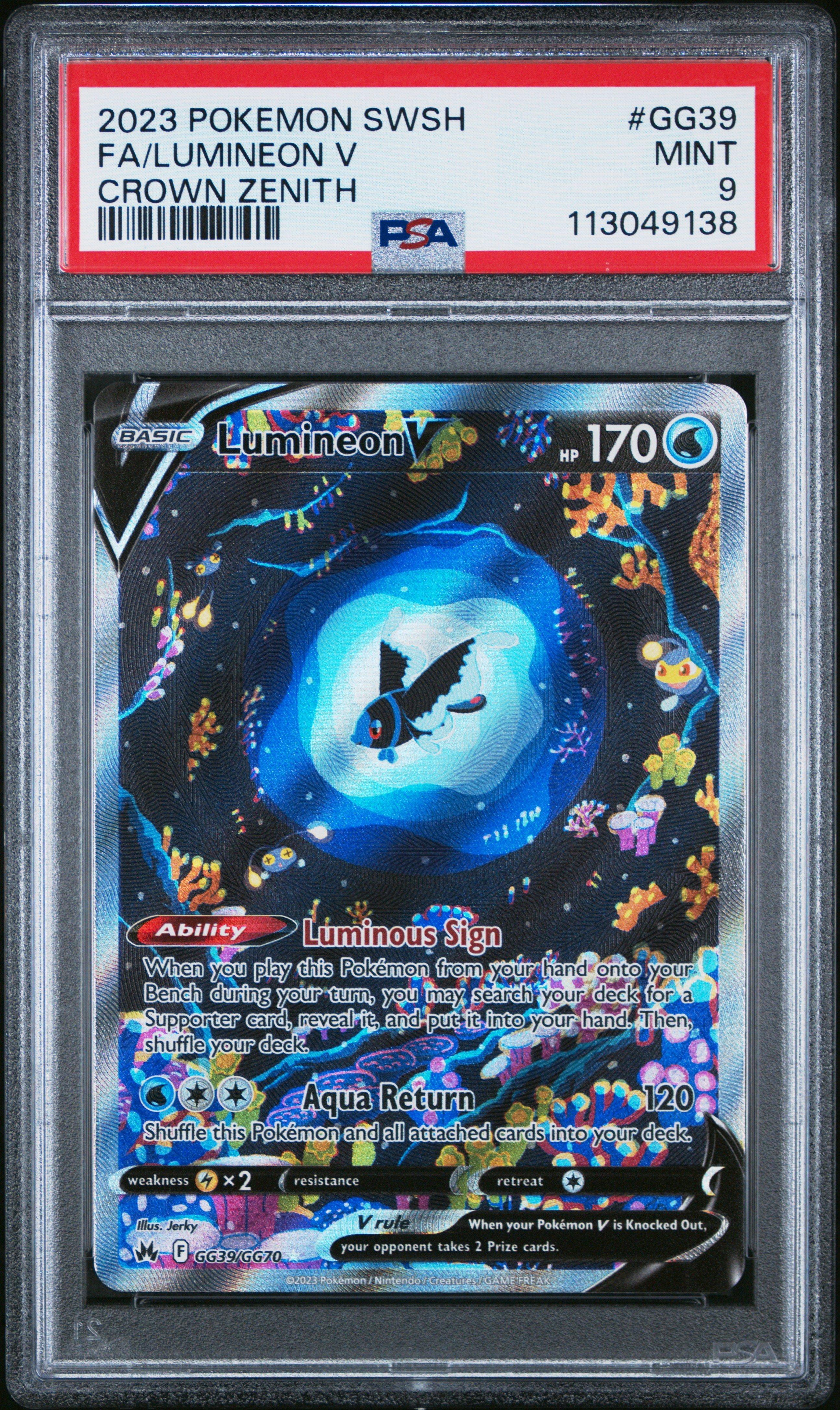 2023 Pokemon Sword And Shield Crown Zenith Gg39 Full Art/lumineon