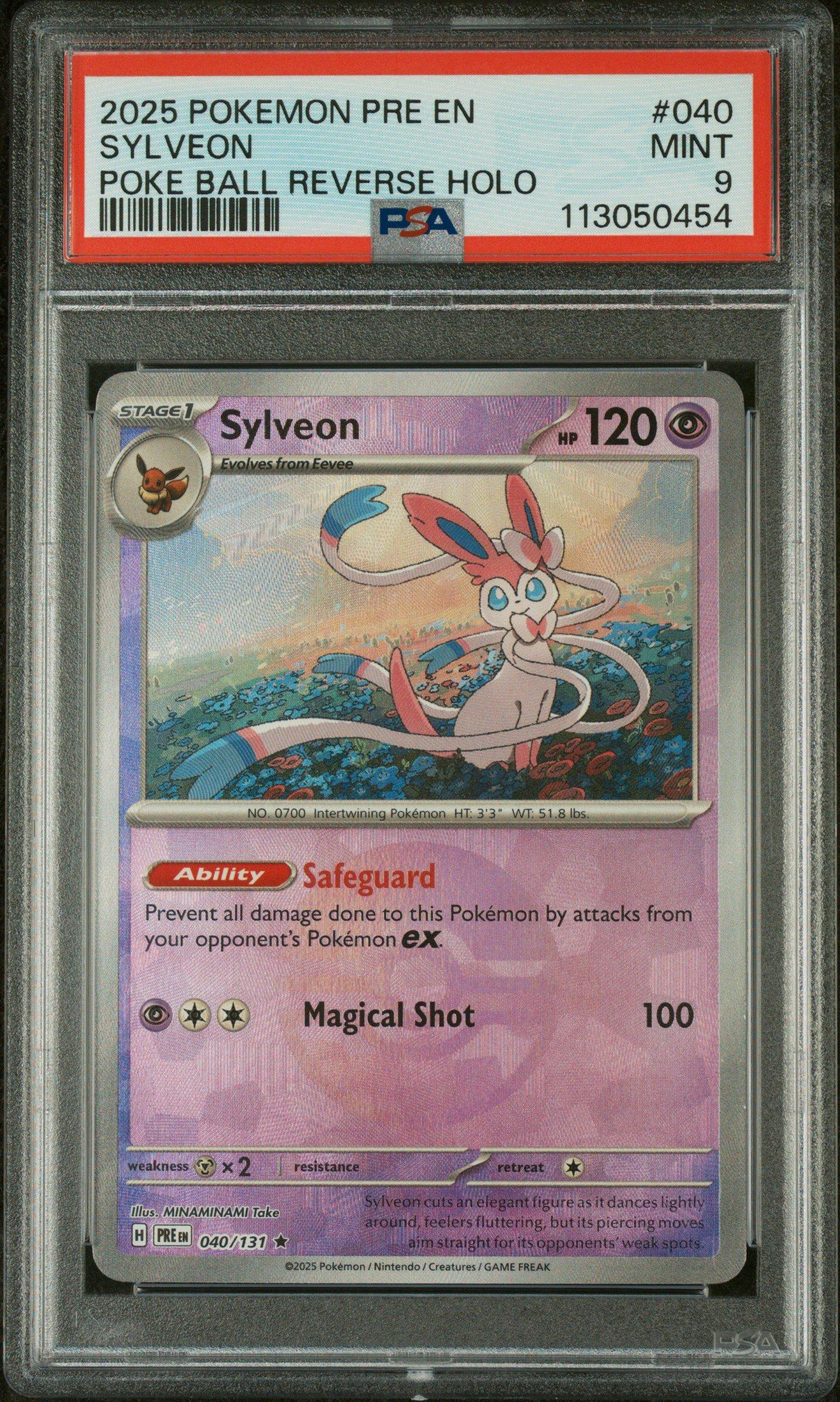 2025 Pokemon Pre En-prismatic Evolutions 040 Sylveon Poke Ball Reverse Holo  PSA 9 Graded Card | GameStop